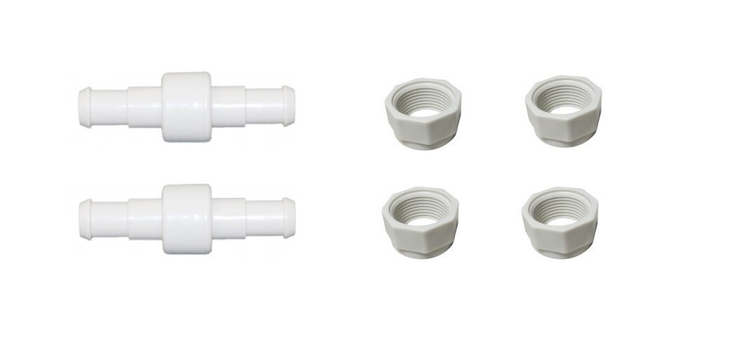 2 Pack Hose Swivel + 4 Pack Nuts For Pool Cleaners 180 280 380 D20 D-20 D15 D-15