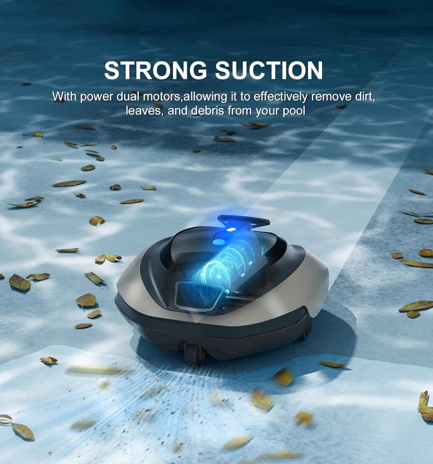 Cordless Pool Cleaner Robot, Robotic Pool Cleaner, Self-Parking, 90 Mins Runtime
