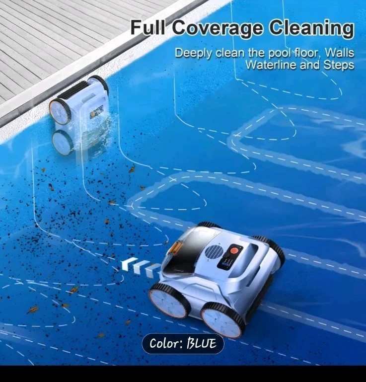 Pool Cleaner Cordless Robotic Wall Climbing Pool Vacuum In/Above Ground **MINT**