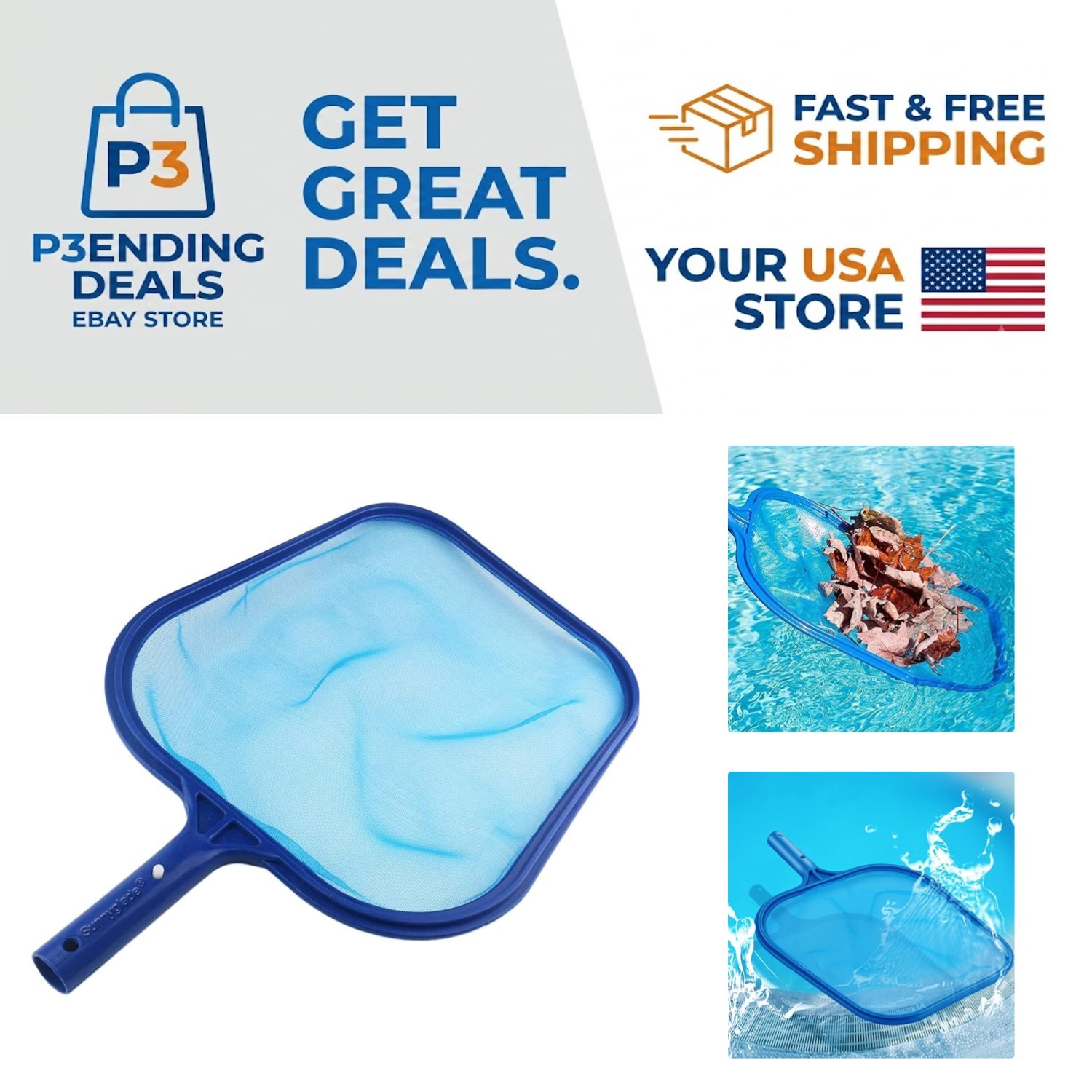 17.5×11.8in Heavy-Duty Pool Leaf Skimmer Net – Designed for Season After Season