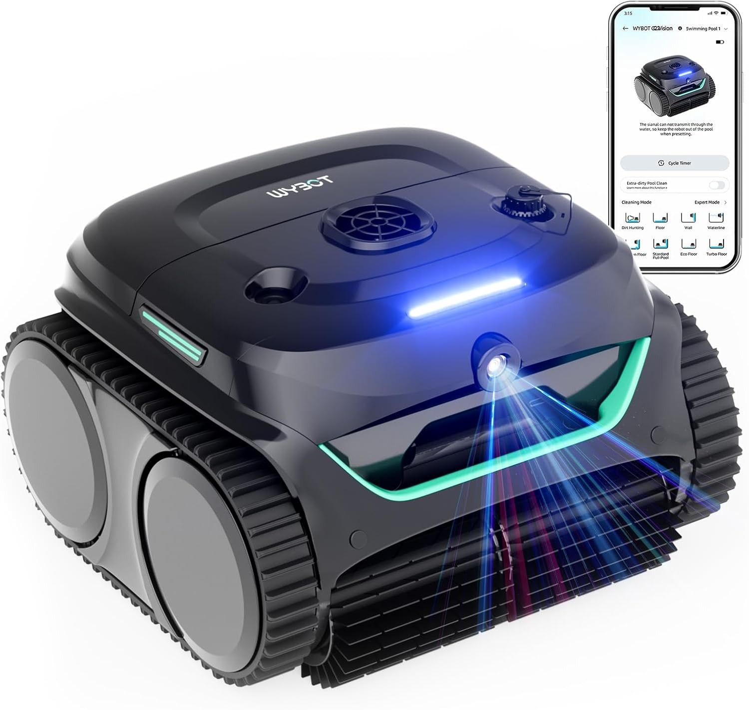 WYBOT C2 Vision Cordless Robotic Pool Cleaner for Inground Pools Pool Vacuum