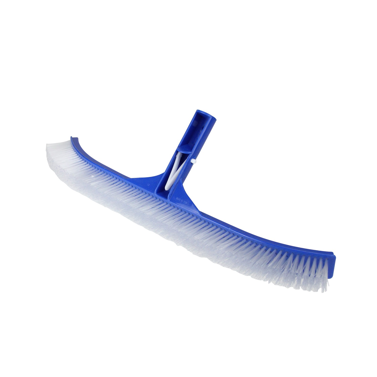 Pool Central 17.5IN Blue Curve Nylon Bristle Wall Brush Aluminum Support