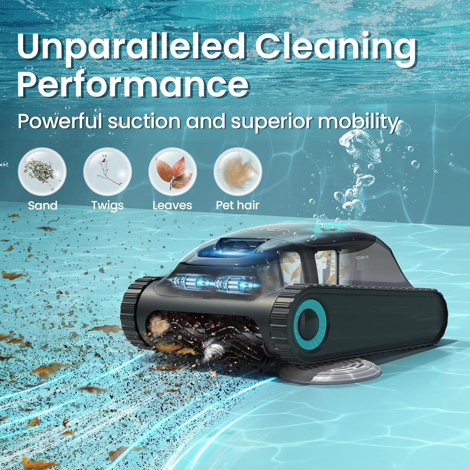 Aiper Scuba S1 Wall Climbing Robotic Pool Cleaner for In-Ground Pools