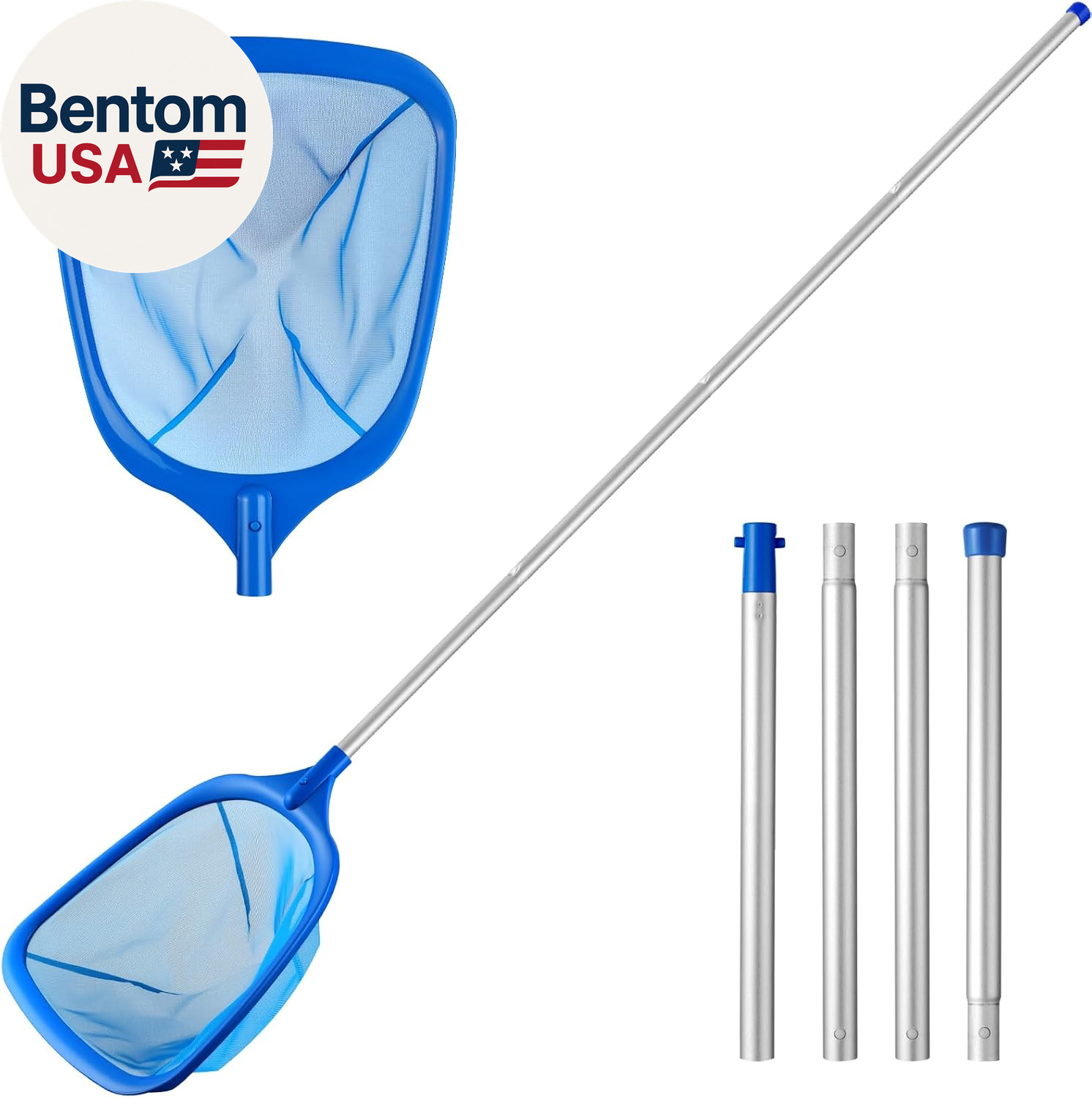 Pool Skimmer Net, Deep Pool Leaf Net with Reinforced Frame, Large Capacity Rake