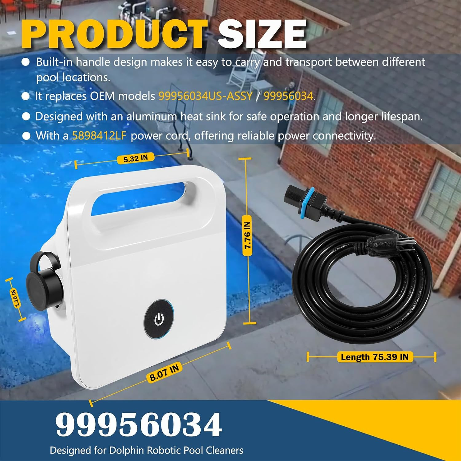 99956034 Power Supply Unit with 5898412LF Power Cord, IP54 Waterproof – Fit for