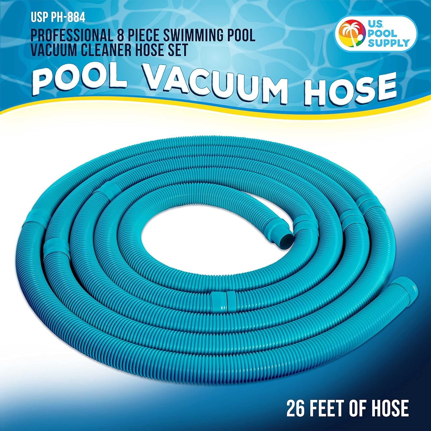 Universal Fit Teal Pool Vacuum Hose Set – 40” Sections for Easy Installation