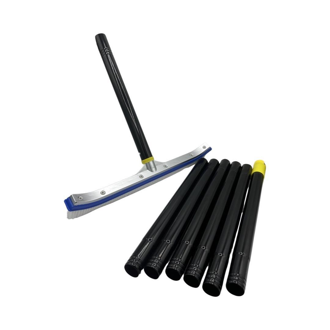 Heavy Duty Pool Brush with Pole. 32mm Stainless Steel, Pole 8ft