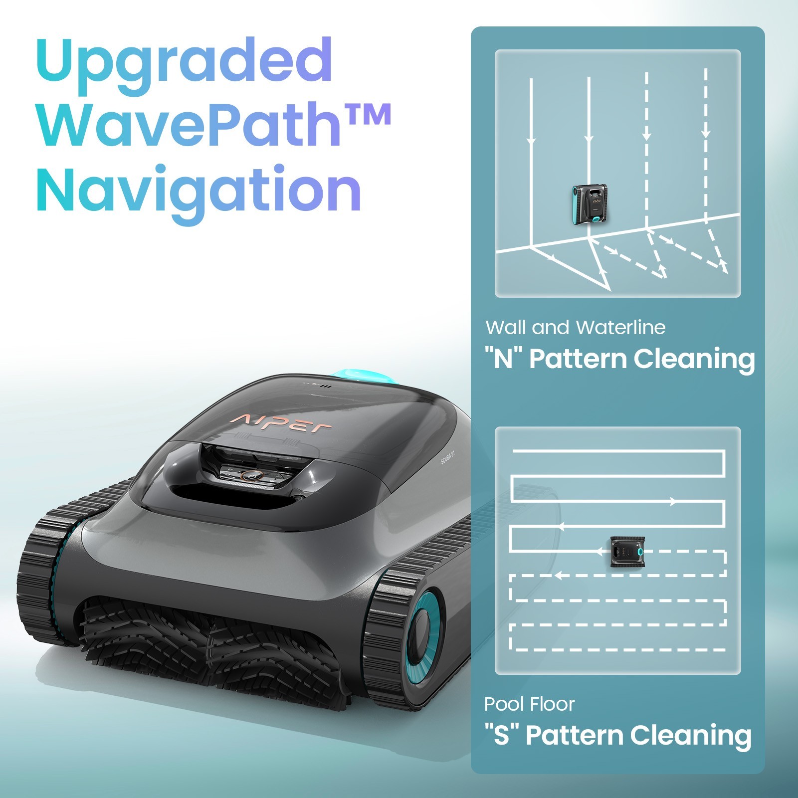 Aiper Scuba S1 Cordless Wall Climbing Robotic Pool Cleaner for In-Ground Pools
