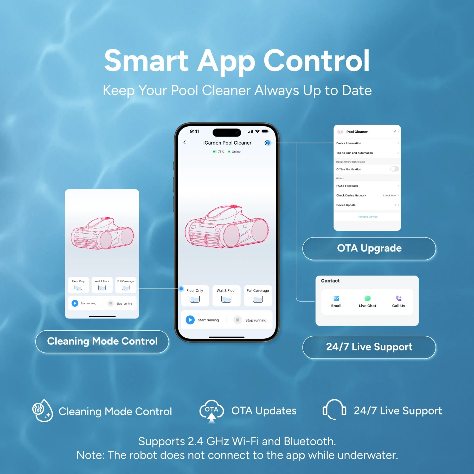 (2026 NEW) iGarden Robotic Pool Cleaner KN Series 210-Min Runtime