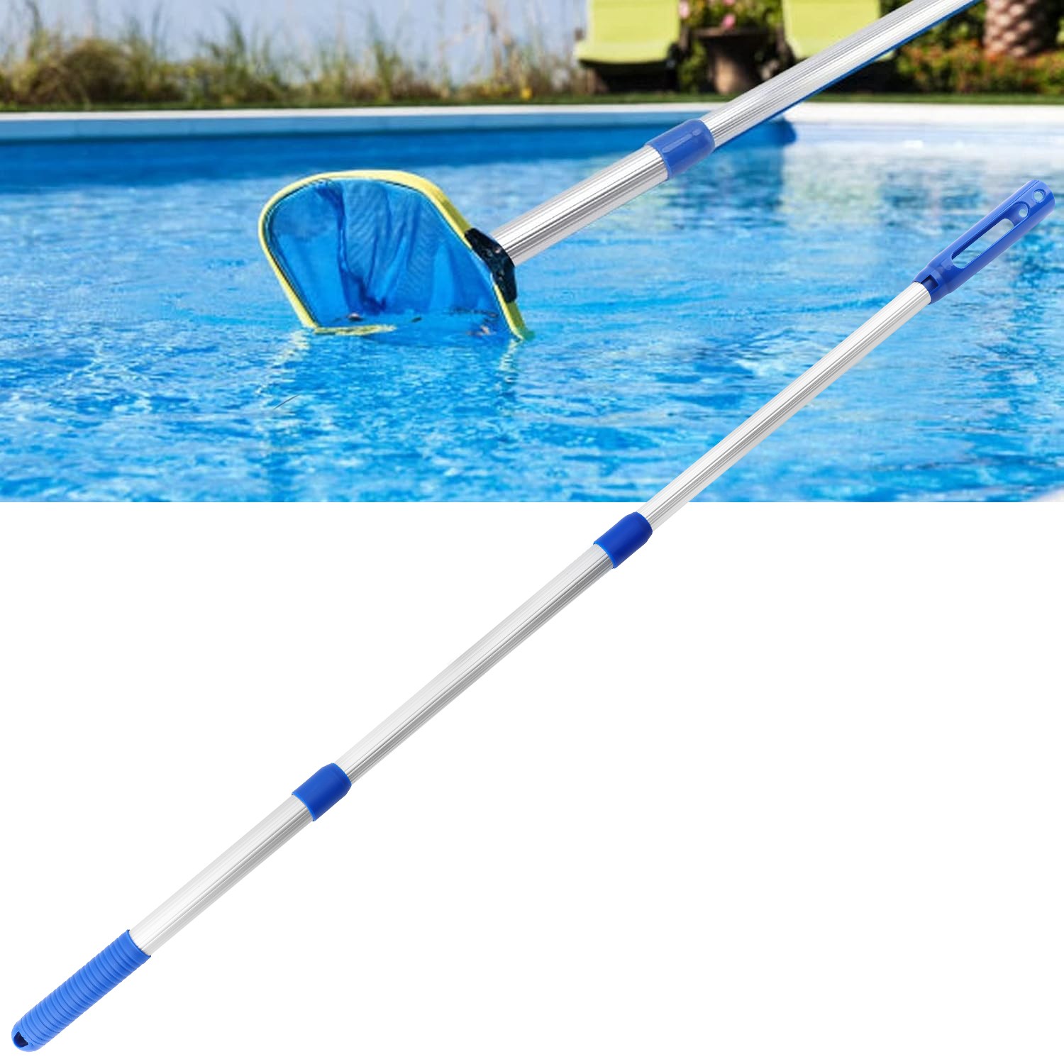 Telescopic Swimming Pool Pole Aluminium Rod Pool Pole for Connect Net Brushes