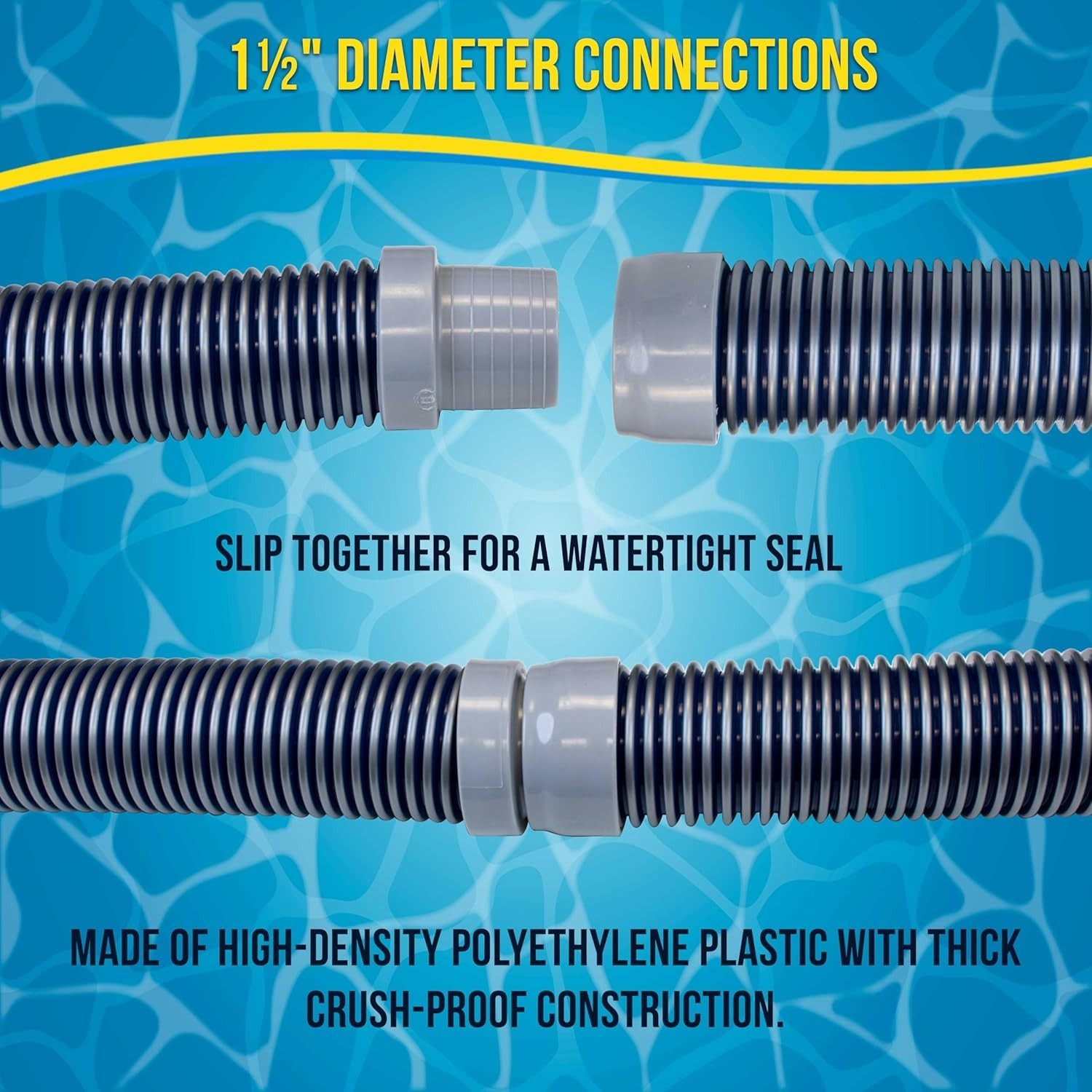 Flexible 8 Section Pool Vacuum Hose – Crush-Proof Design With Easy Installation
