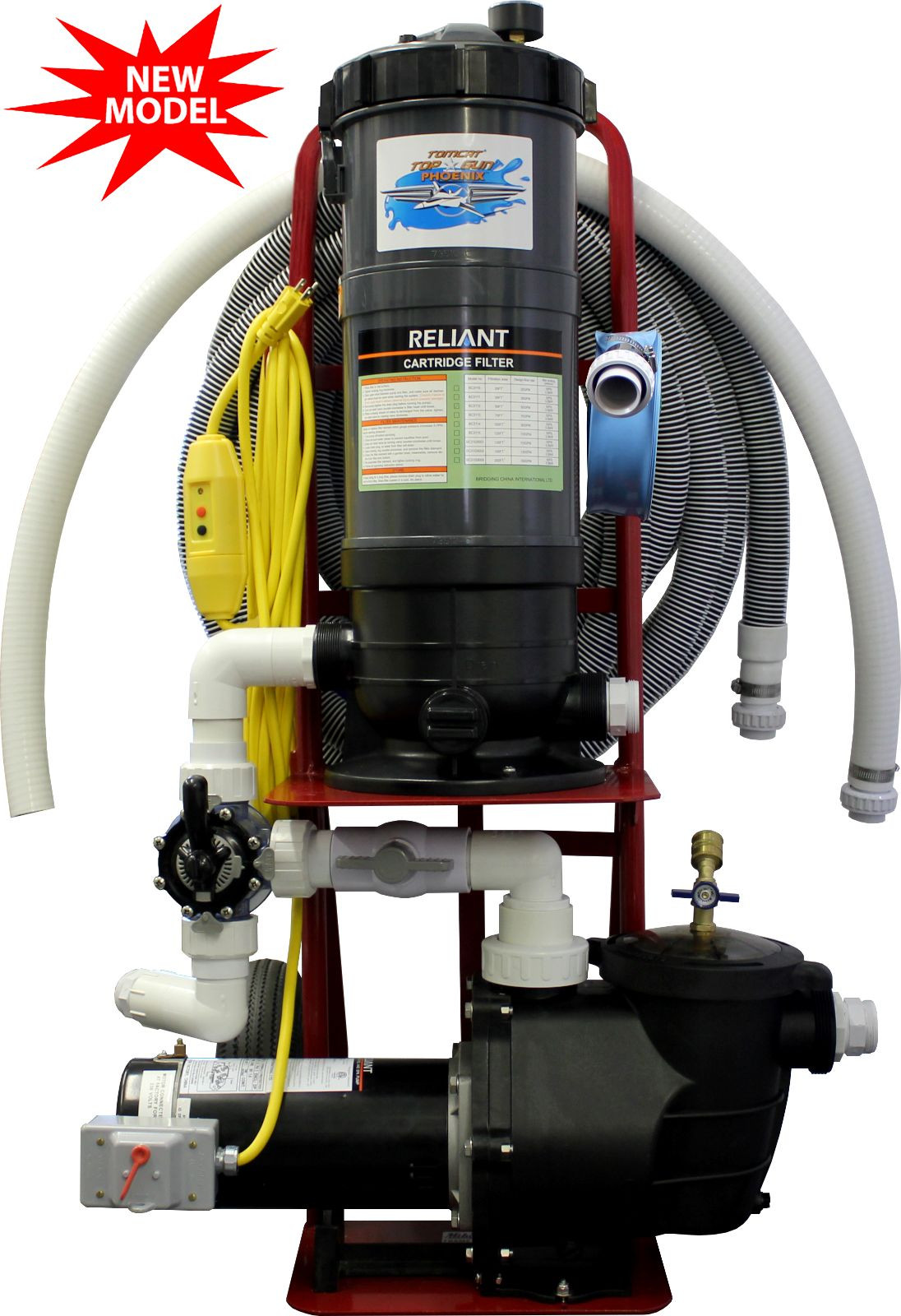 TOMCAT® TOP GUN™ PHOENIX™ PORTABLE POOL VACUUM CLEANER 1.5 HP RELIANT PUMP