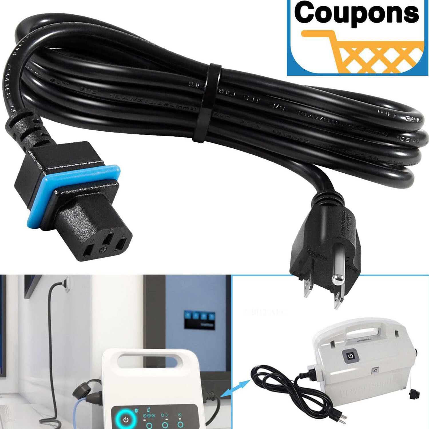 Power Cord 58984402LF for Maytronics Dolphin Pool Cleaners Power Supply Devices