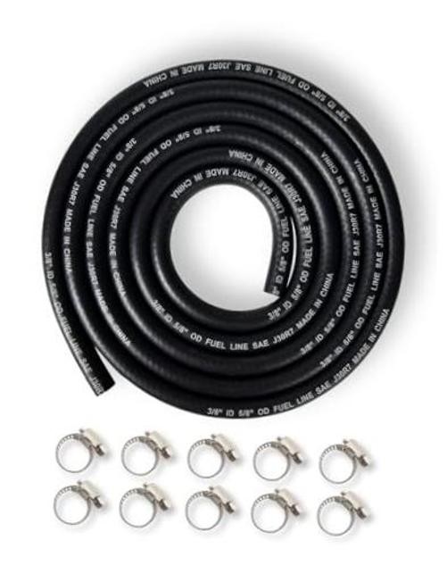 Fuel Line Hose 3/8 inch Gas Line Hose Rubber NBR SAE 30R7 6FT for 6 Feet