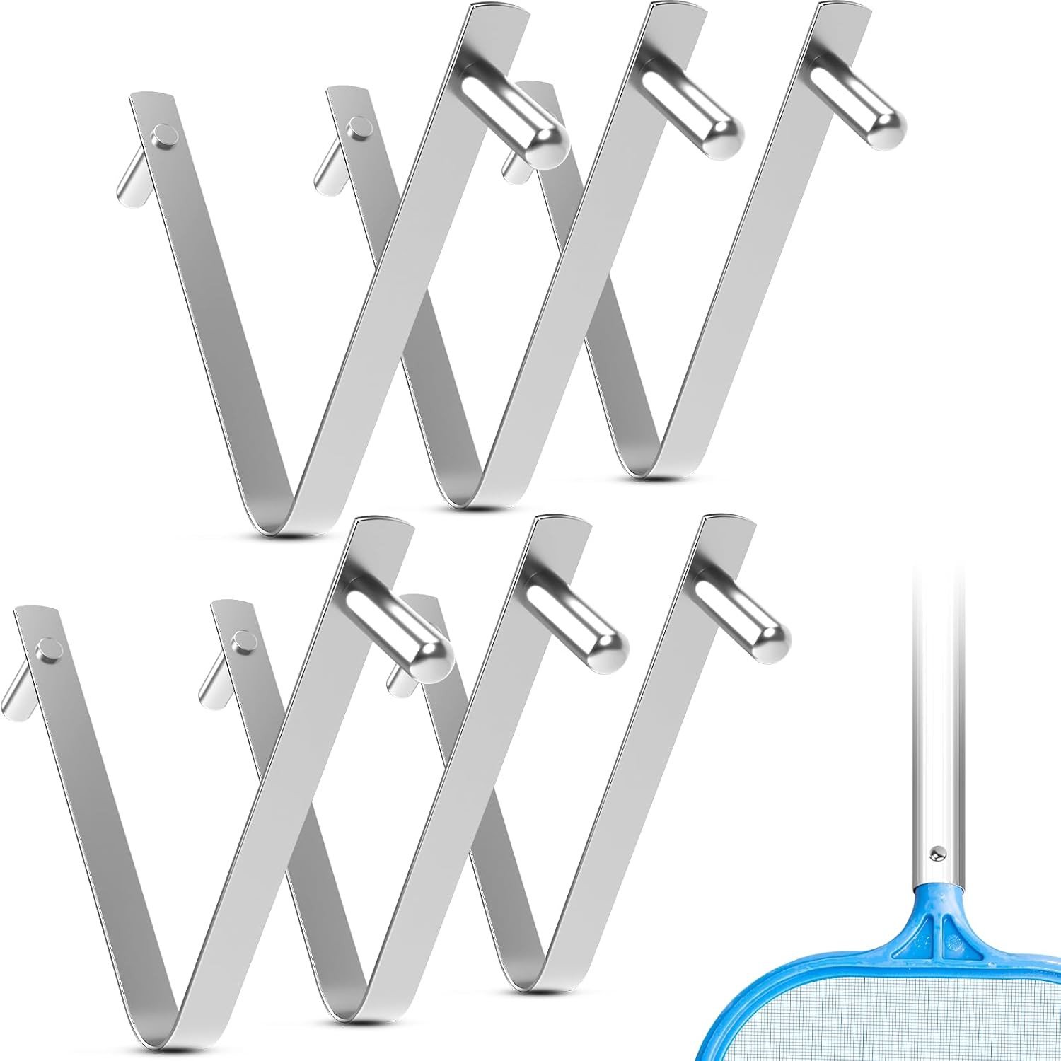 (6-Pack) Replacement Pool Butterfly Clips, Stainless Steel V-Clips for Swimming