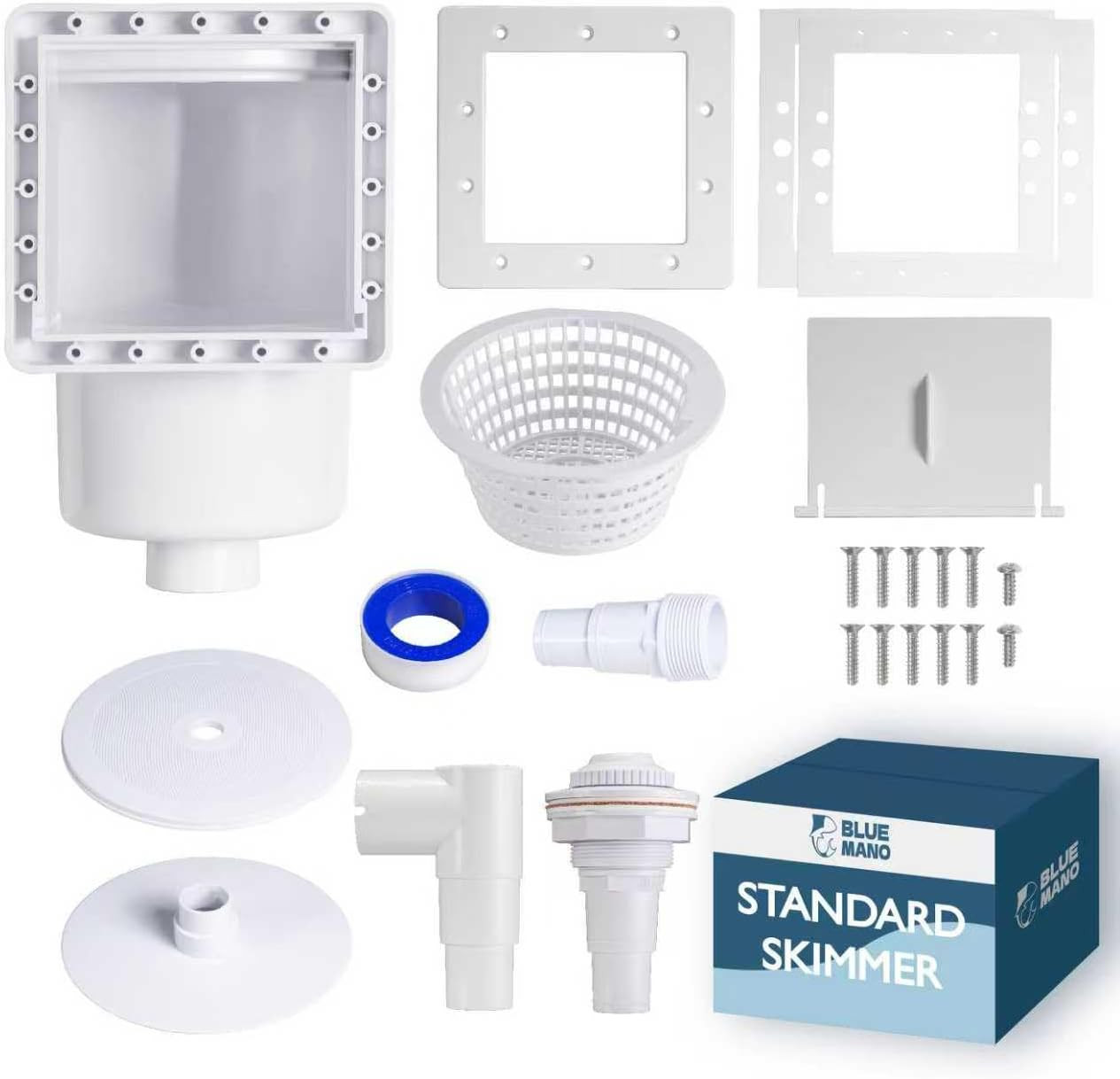 Standard Pool Skimmer Kit for Above Ground Pools, 6″ Opening | Complete kit with