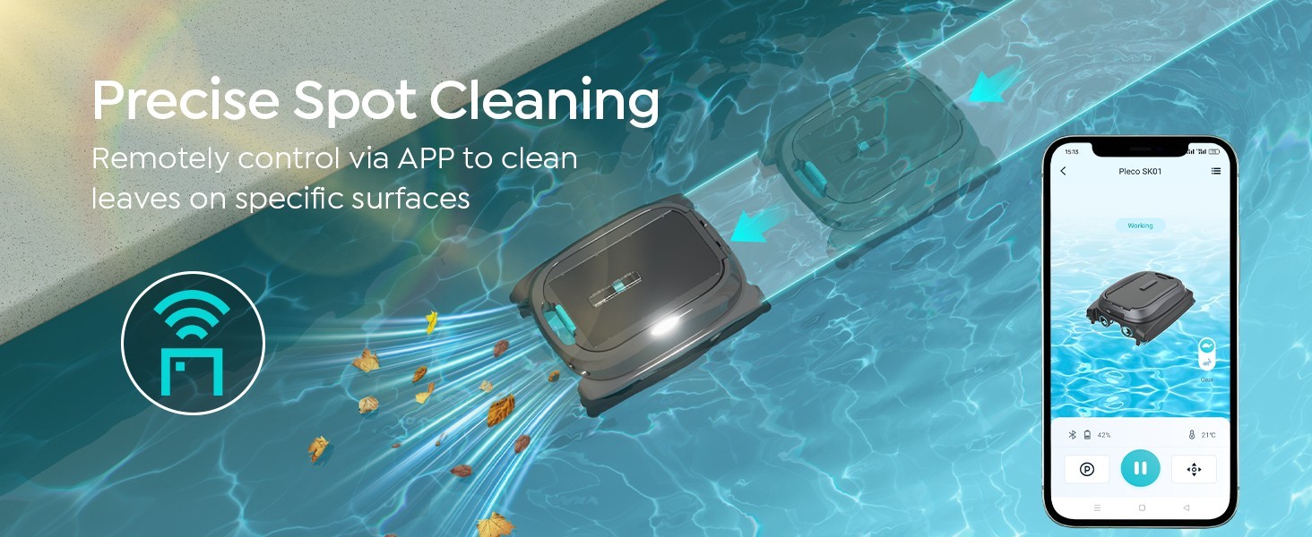 PIECO SK01 Solar Powered Auto Pool Skimmer Robotic Floating Surface Cleaner APP