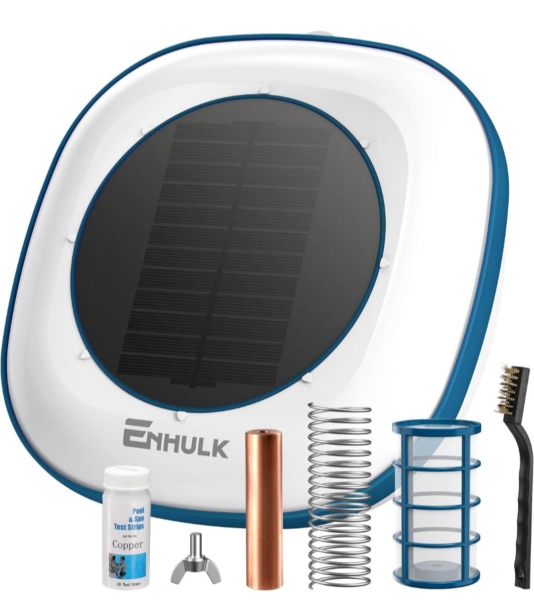 Enhulk PI25 Pro Solar Pool Ionizer NEW Up to 50k Gal Above Inground Copper Anode