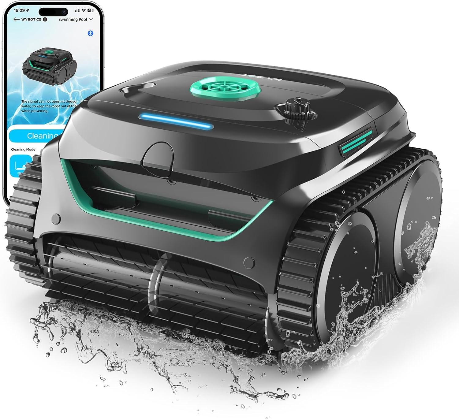 WYBOT C2 Robotic Pool Cleaner, Cordless Pool Vacuum for Inground Pools