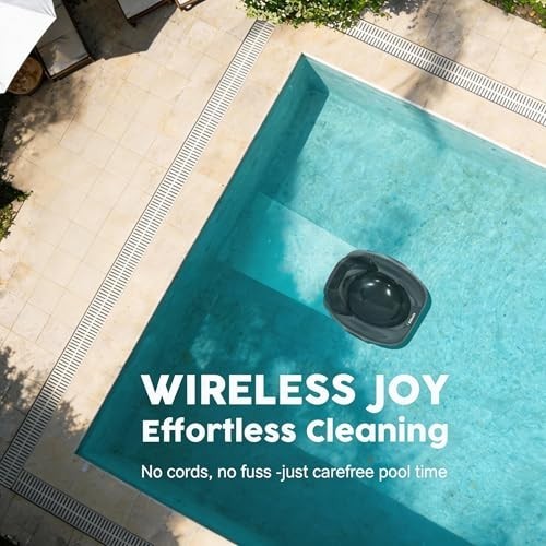 Cordless Robotic Pool Cleaner 18.5 GPM 120 Min Runtime 2.5L Basket Self-Parking