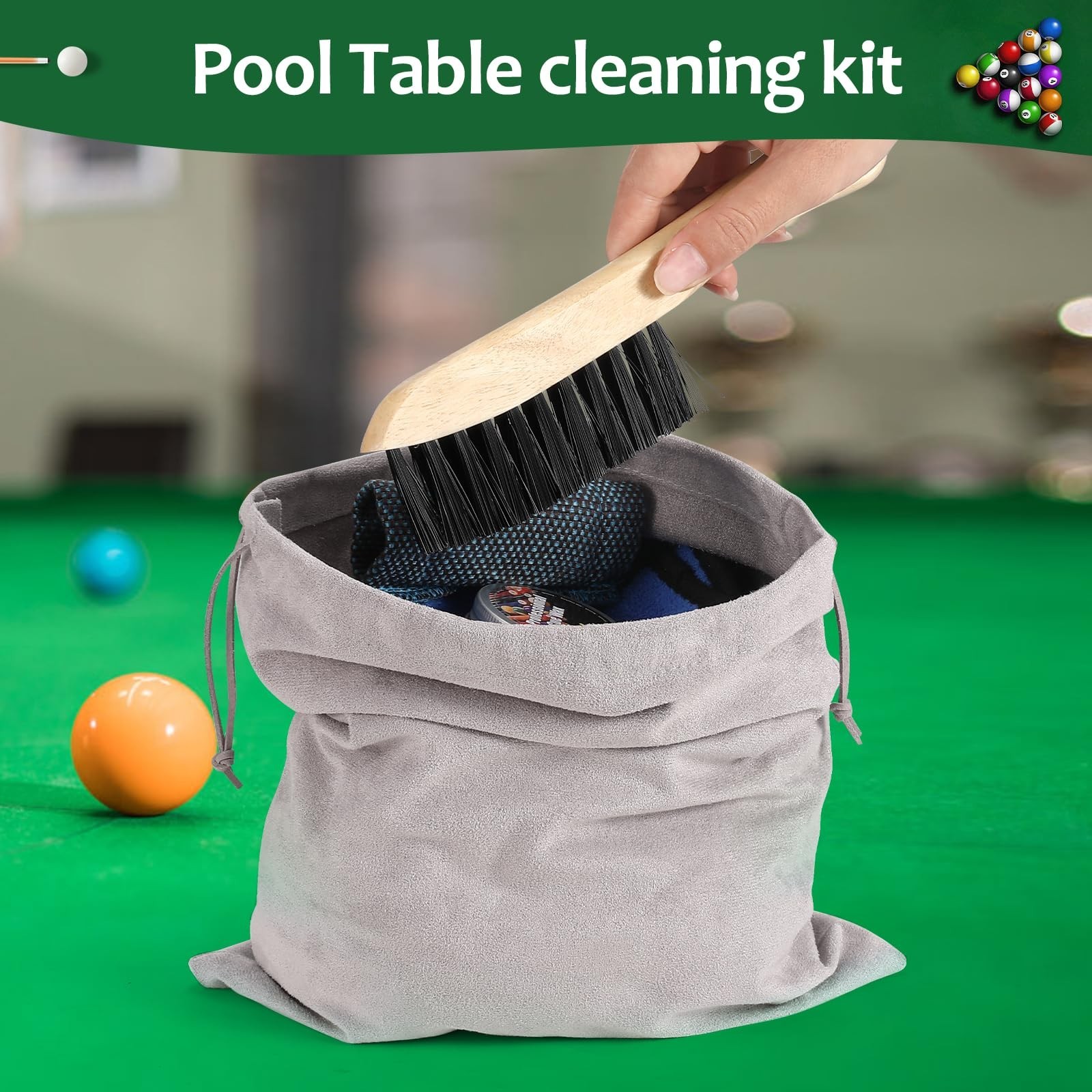 Pool Table Brush Set, 14pcs Billiard Table Felt and Cue Cleaning Accessories …