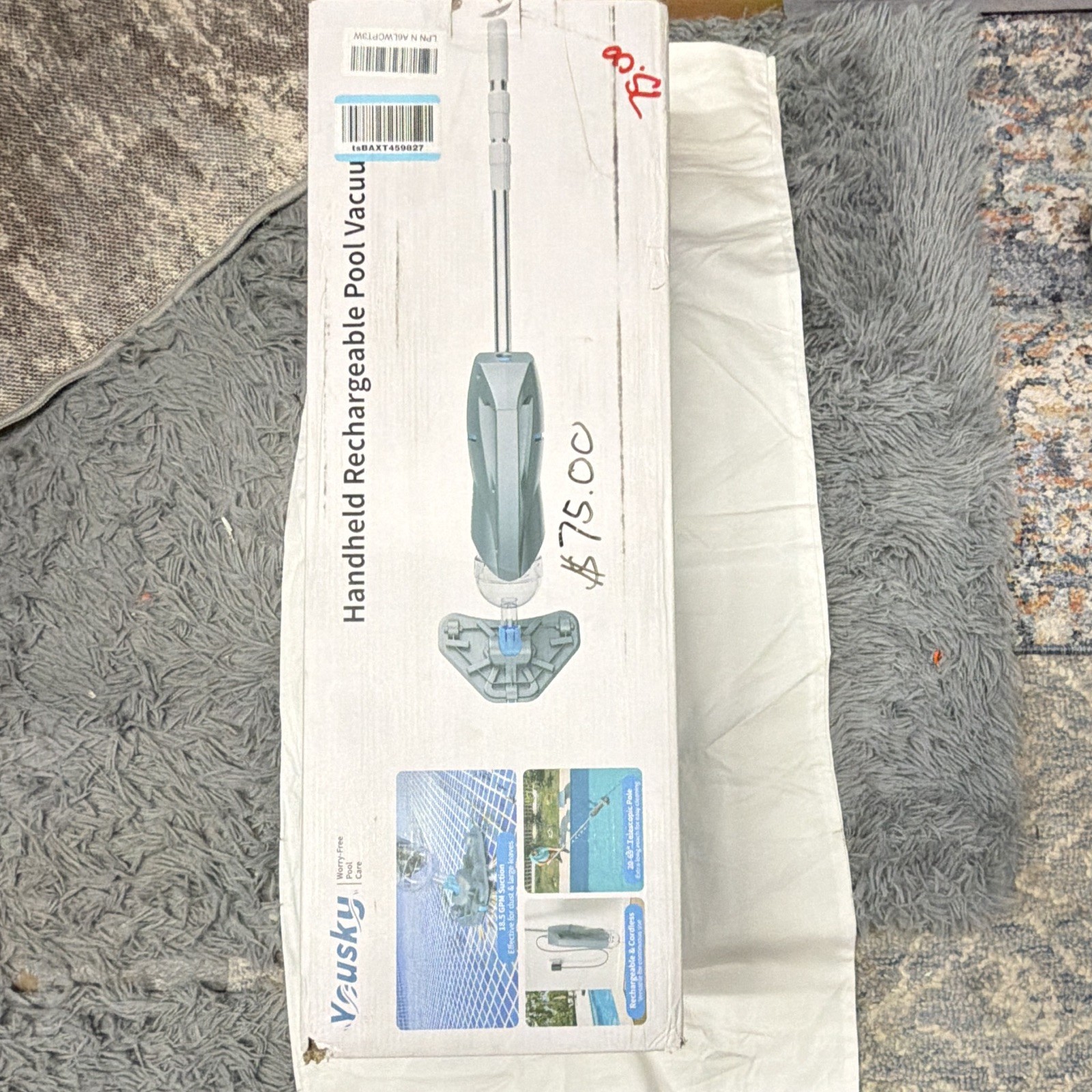Yousky Vako H11 Cordless Rechargeable Pool Vacuum Telescopic Pole Gray/Blue
