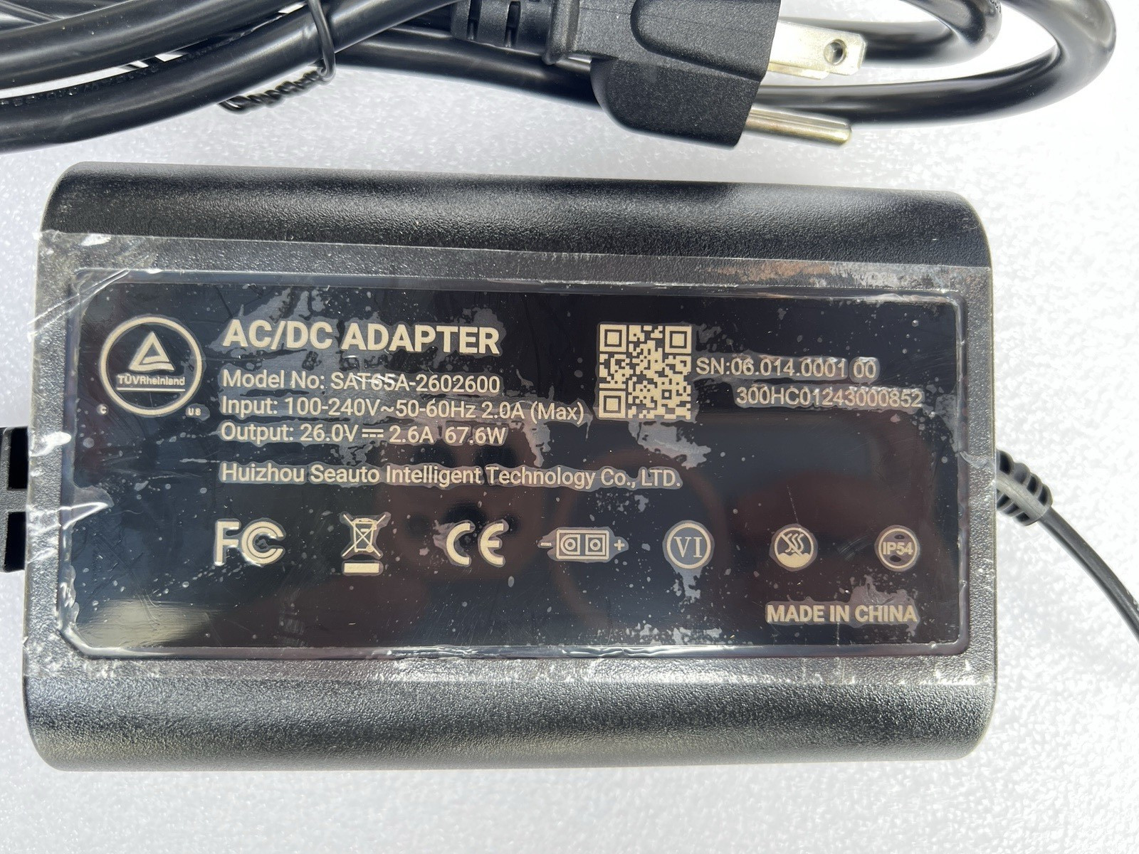 SAT65A-2602600 Charger for Pool Vacuum Cleaner, Output 26V 2.6A