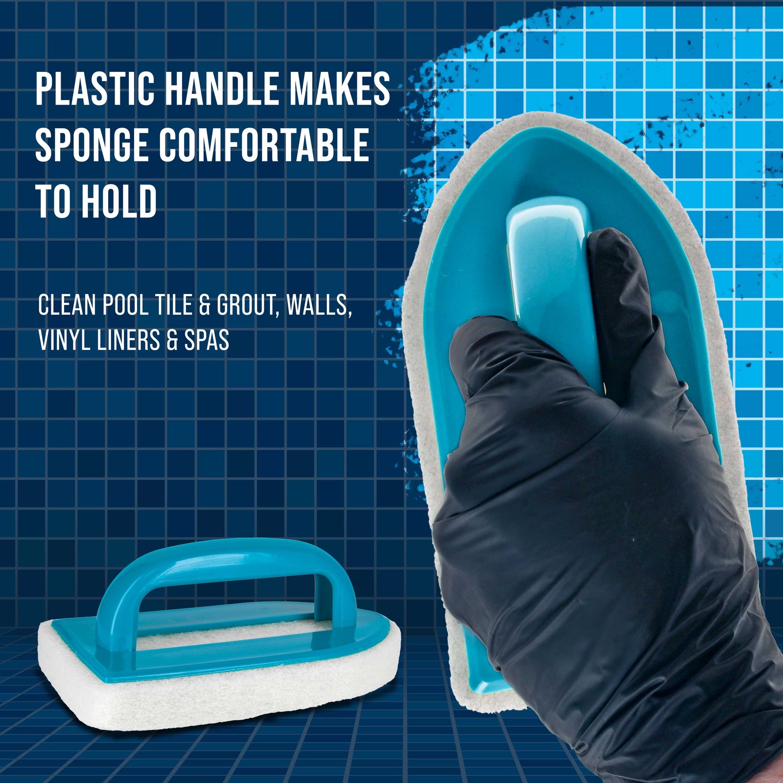 2 U.S. Pool Supply Pool Scrub Brushes – Scrubbing Pads, Clean Tile Scrubber