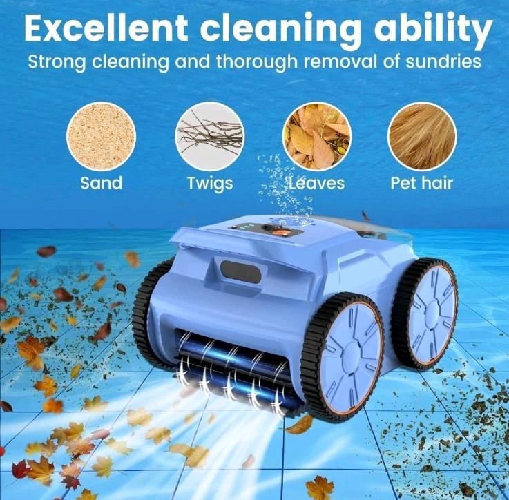 Pool Cleaner Cordless Robotic Wall Climbing Pool Vacuum In/Above Ground **MINT**