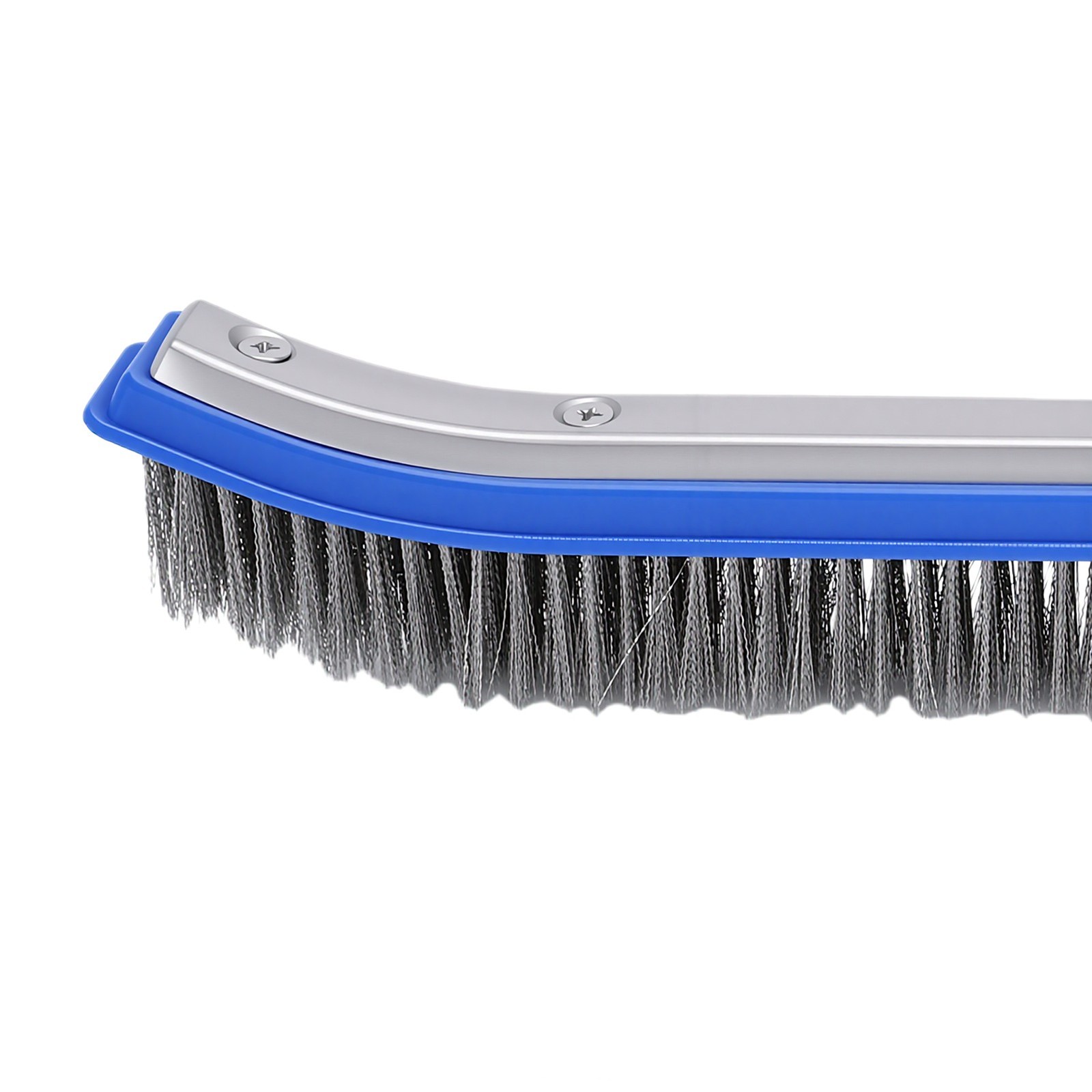 18 Inch Wide Pool Brush Head Curved Ends Nylon Stainless Steel Wire Heavy Du NEW