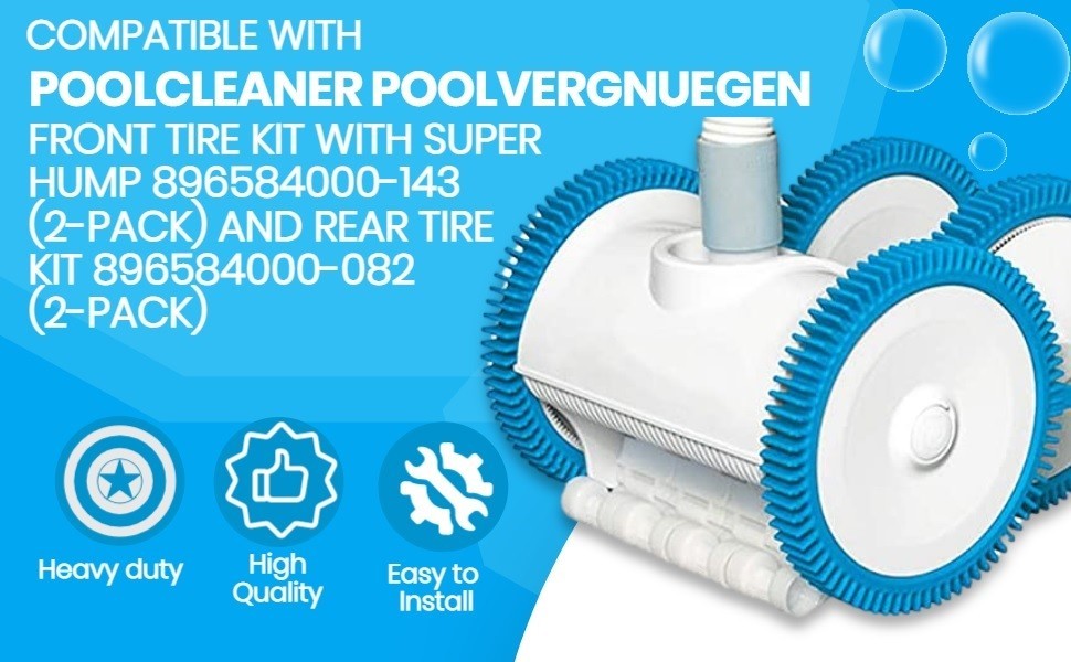 Front & Rear Back Tires with Super Hump for 2X 4X & Pressure Pool Cleaners Wheel