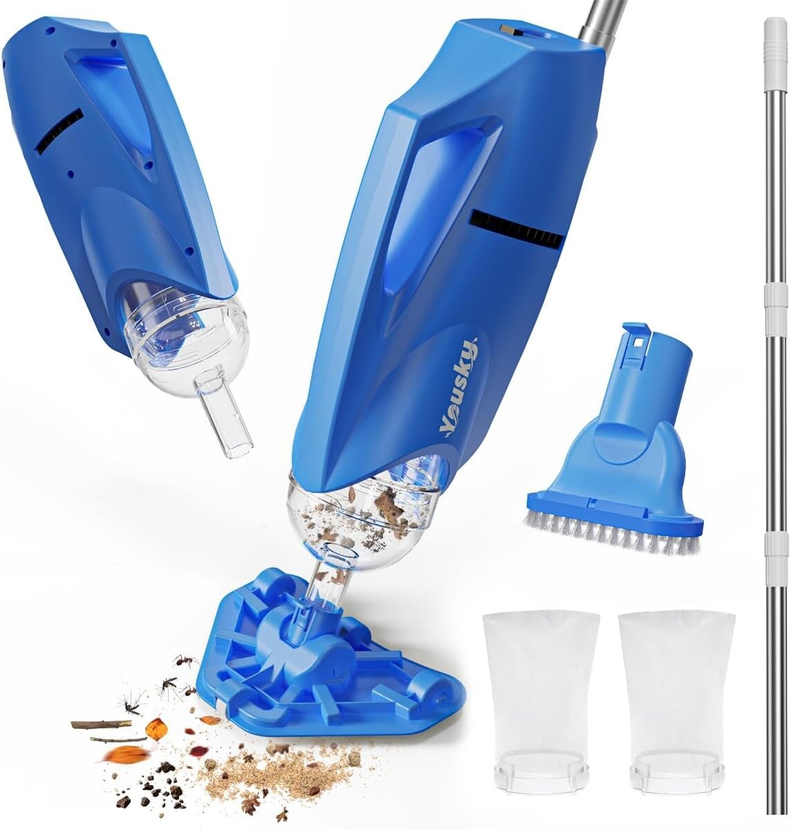 Cordless Handheld Pool Vacuum Cleaner for Above Ground & Inground Pools(20-69in)