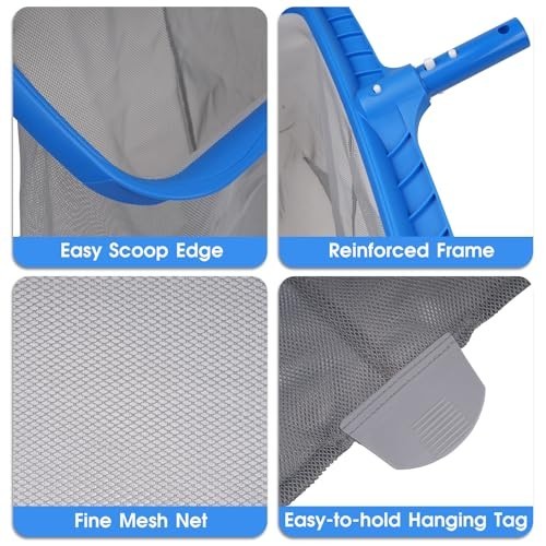 3-in-1 Pool Cleaning Kit – Deep Grabber Net, 17.5″ Scrub Brush & Weighted Vacuum