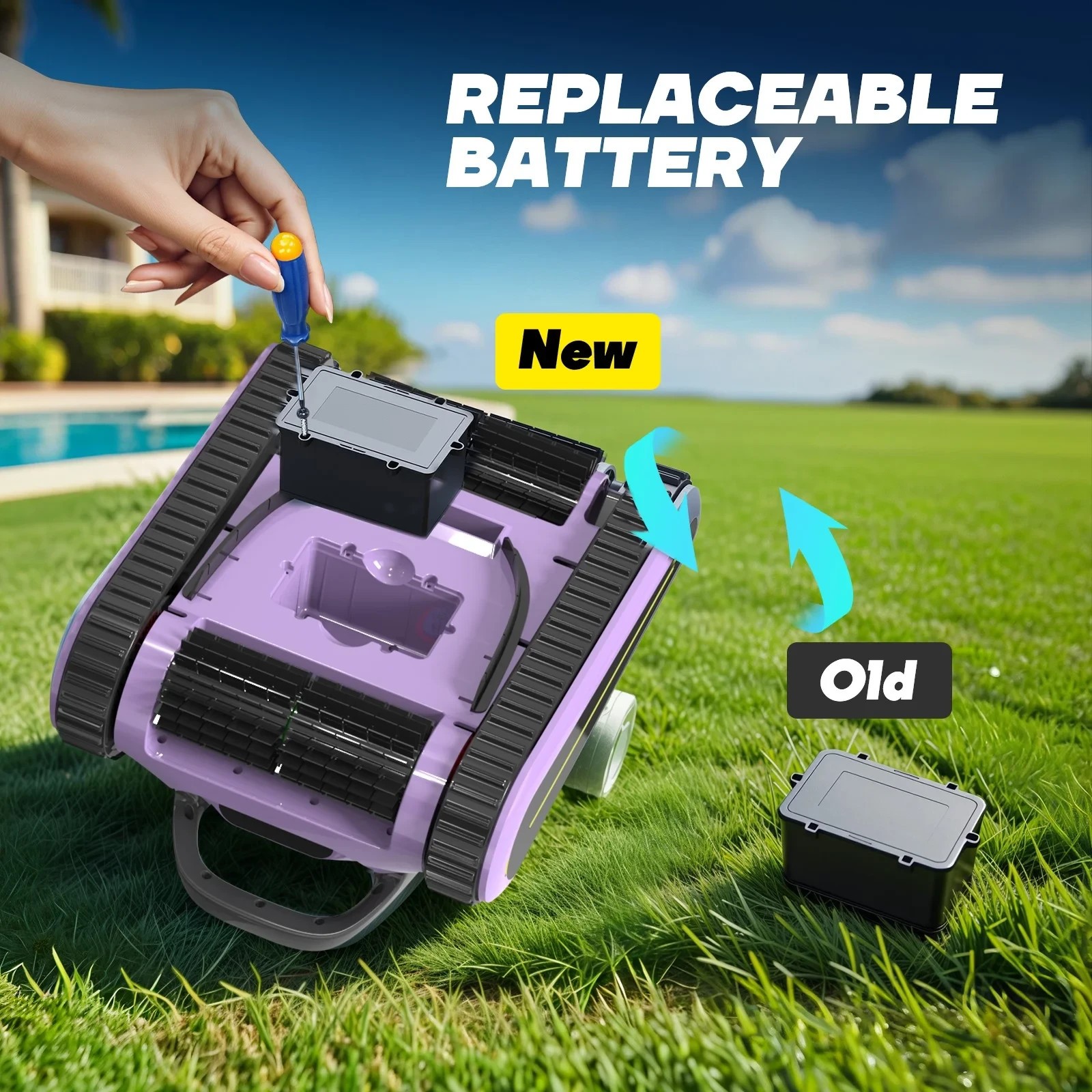 SEAUTO SAT30 2025 Robotic Pool Cleaner W/APP Control Inground Pool 3H Runtime