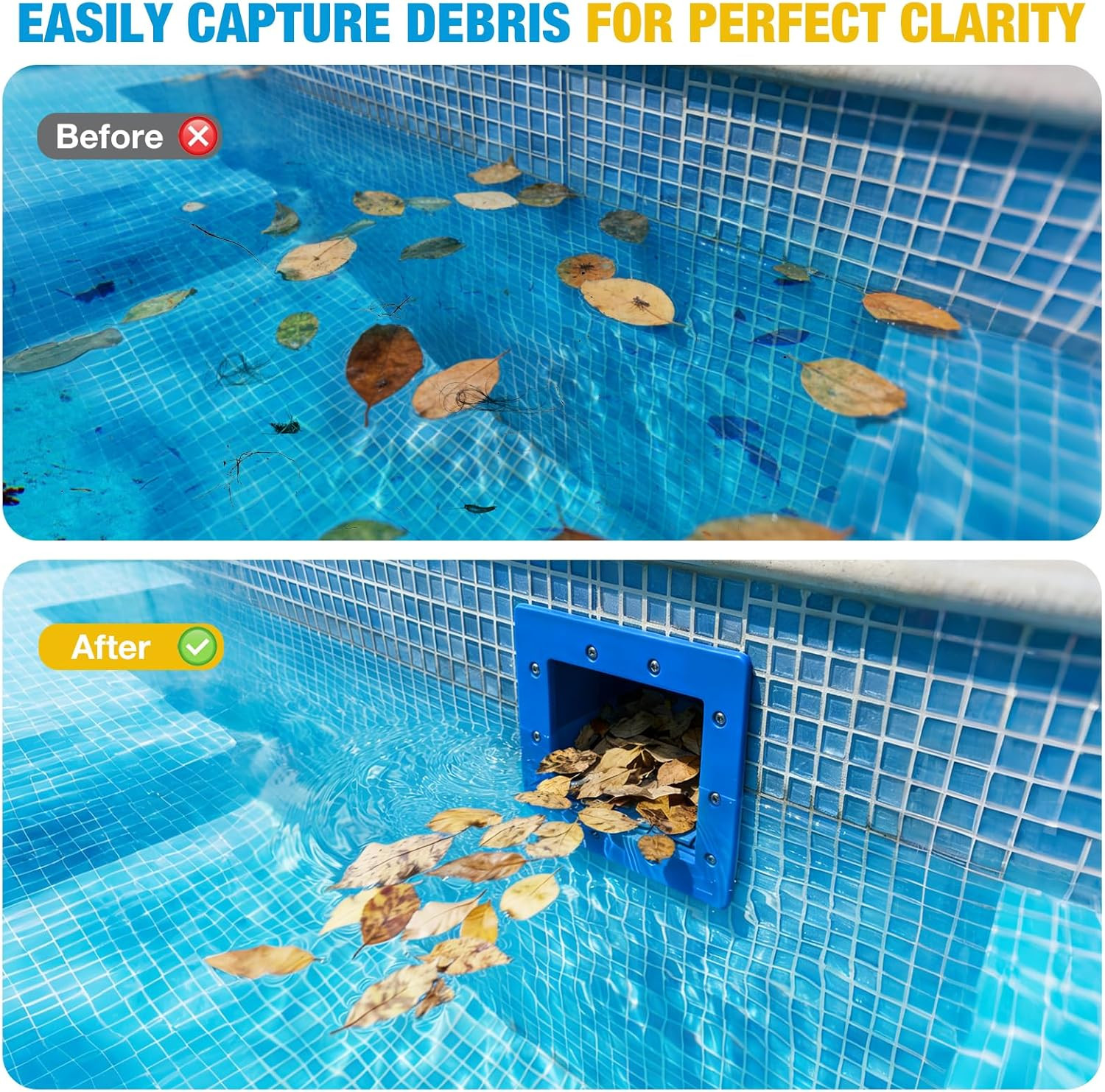 Above Ground Pool Skimmer, Heavy Duty Through-Wall Mount Pool Skimmer Kit with A