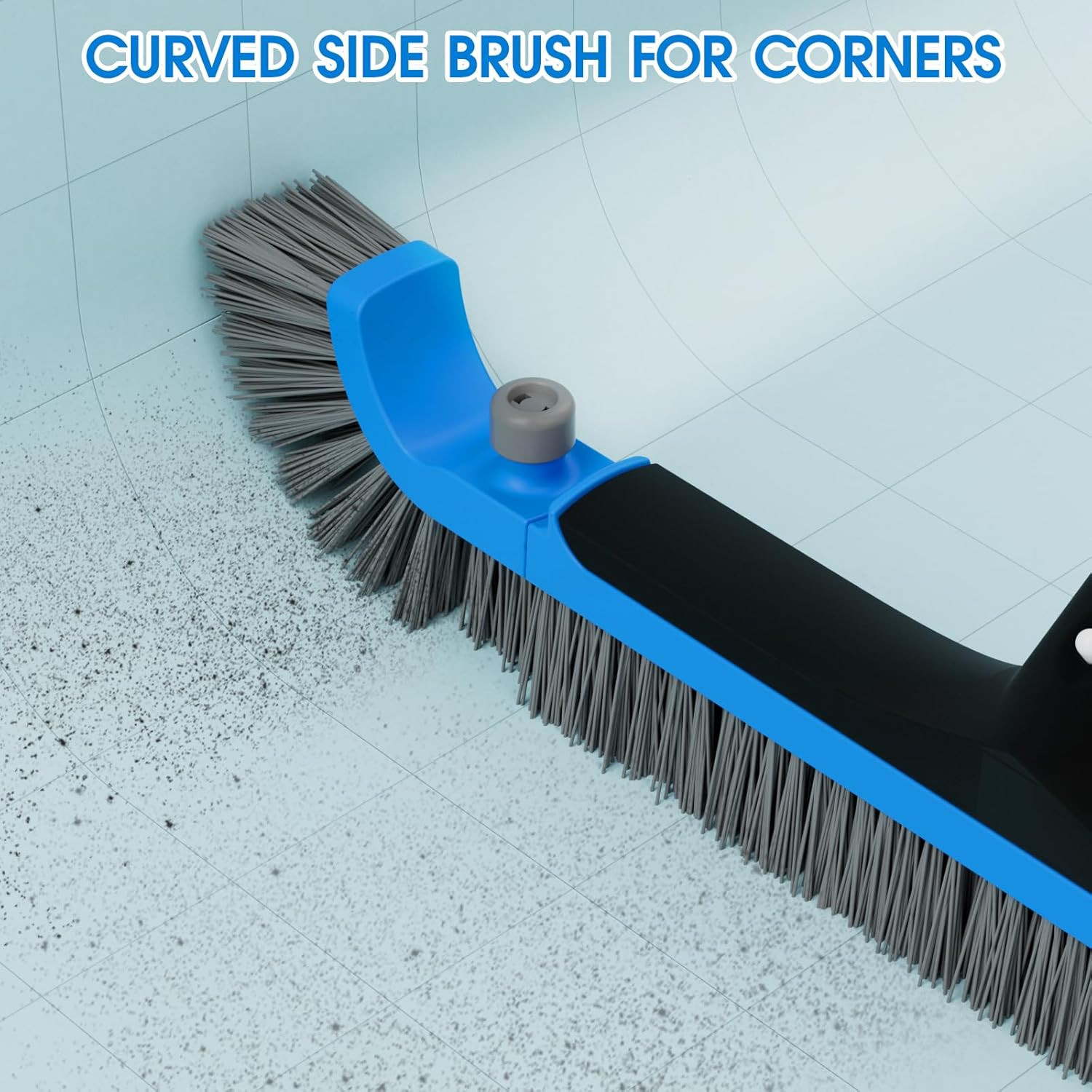 2 in 1 Pool Brush with Poles 10Ft – 20” Heavy Duty Swimming Pool Brush & Multif