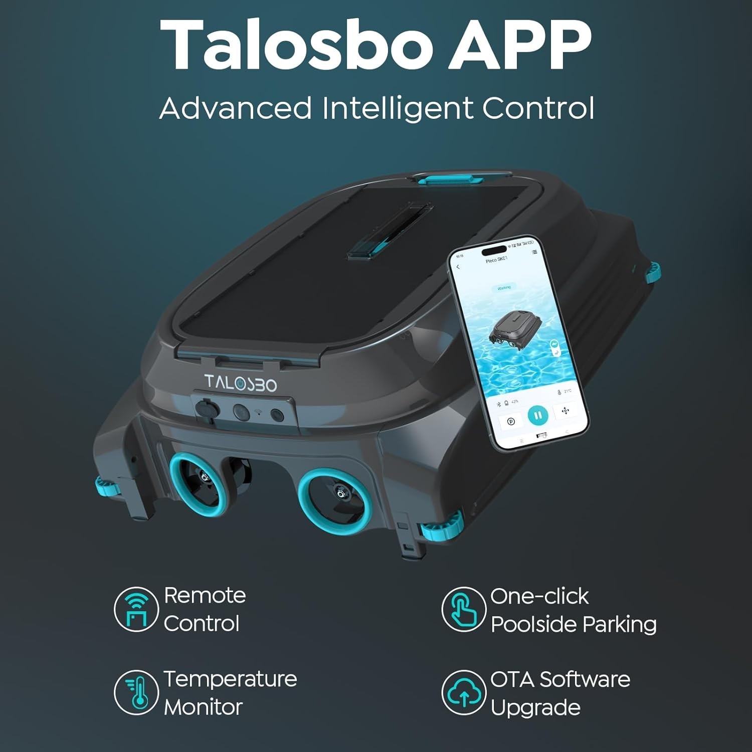 PIECO SK01 Solar Powered Auto Pool Skimmer Robotic Floating Surface Cleaner APP