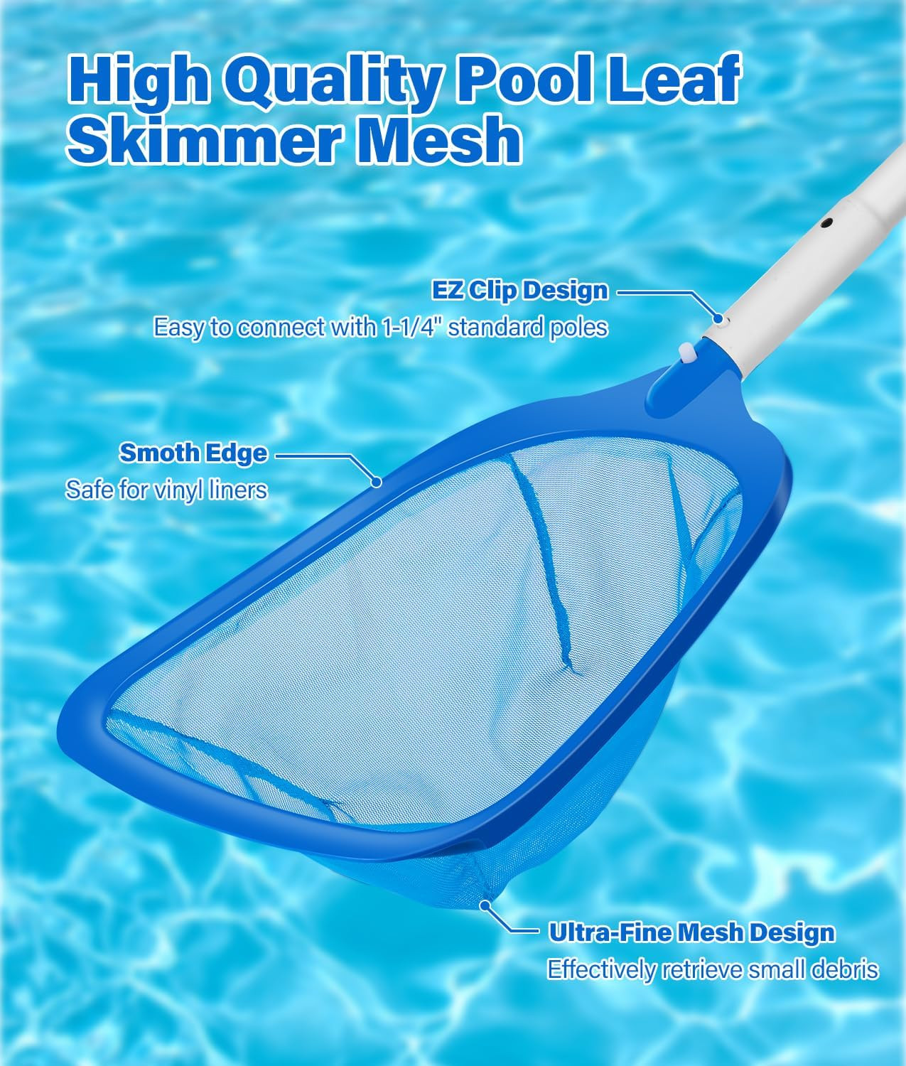 4-In-1 Deluxe Pool Cleaning Kit, Pool Cleaning Tools with 10Ft Adjustable Pole,