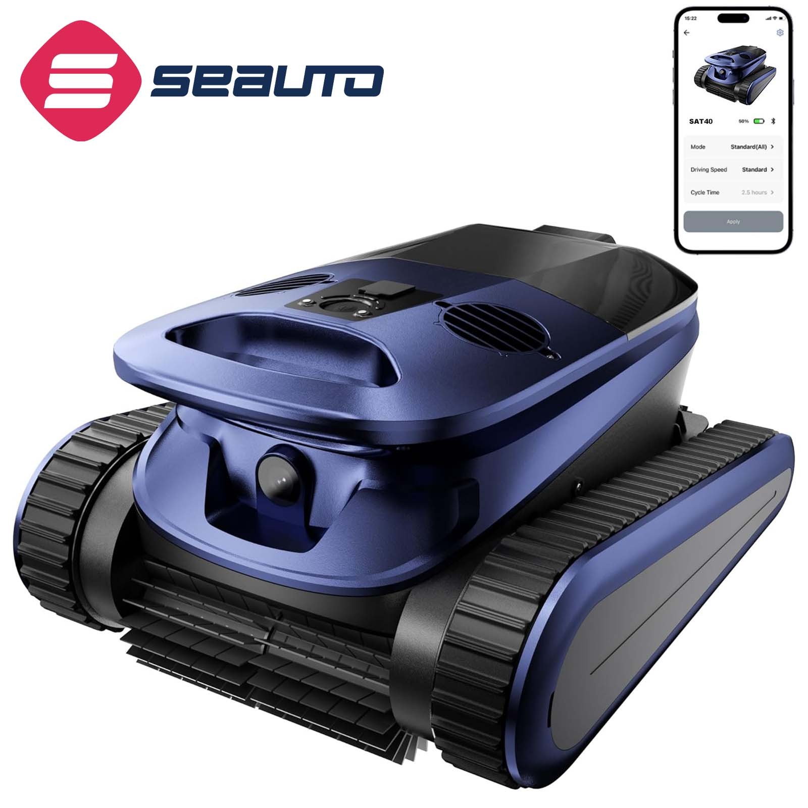 2026 New Seauto Robotic Pool Cleaner 2 Brushes &Motors Smart Wavepath Navigation