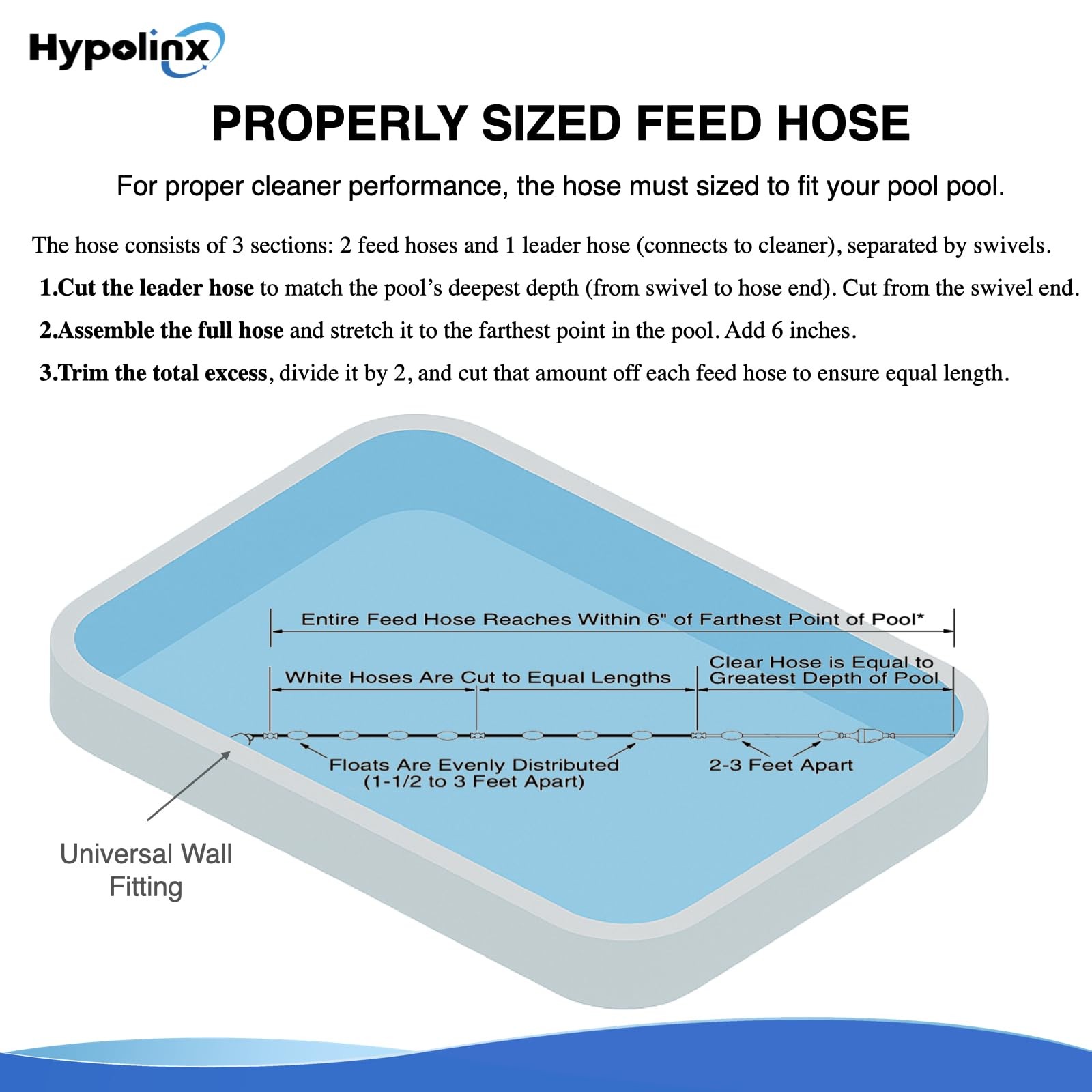 Polaris Compatible Pool Cleaner Hose Replacement – Gen2 10 Ft Feeder Hose for Po