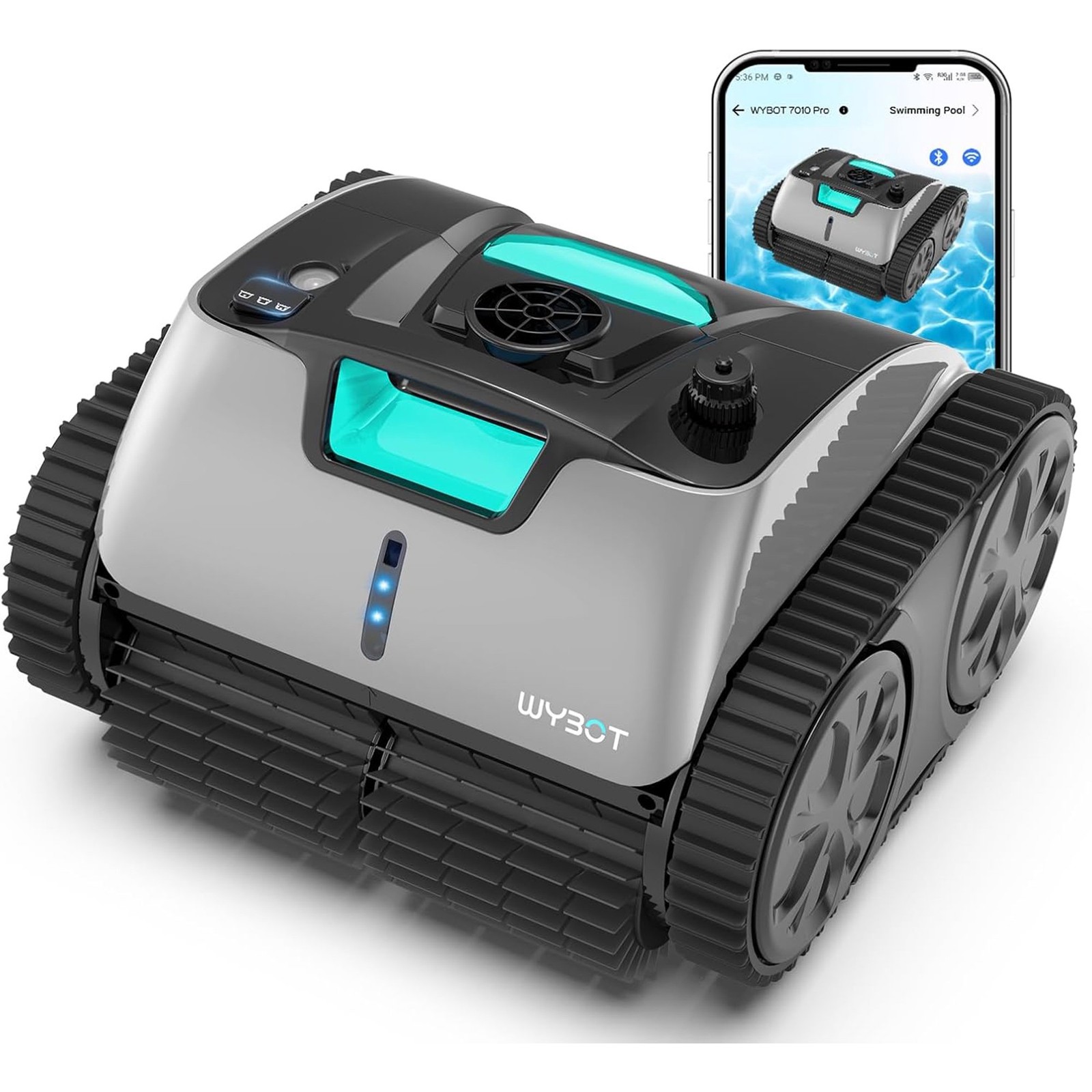 WYBOT C1PRO Pool Robot Vacuum, Smart APP Support, Auto Wall & Waterline Clean A