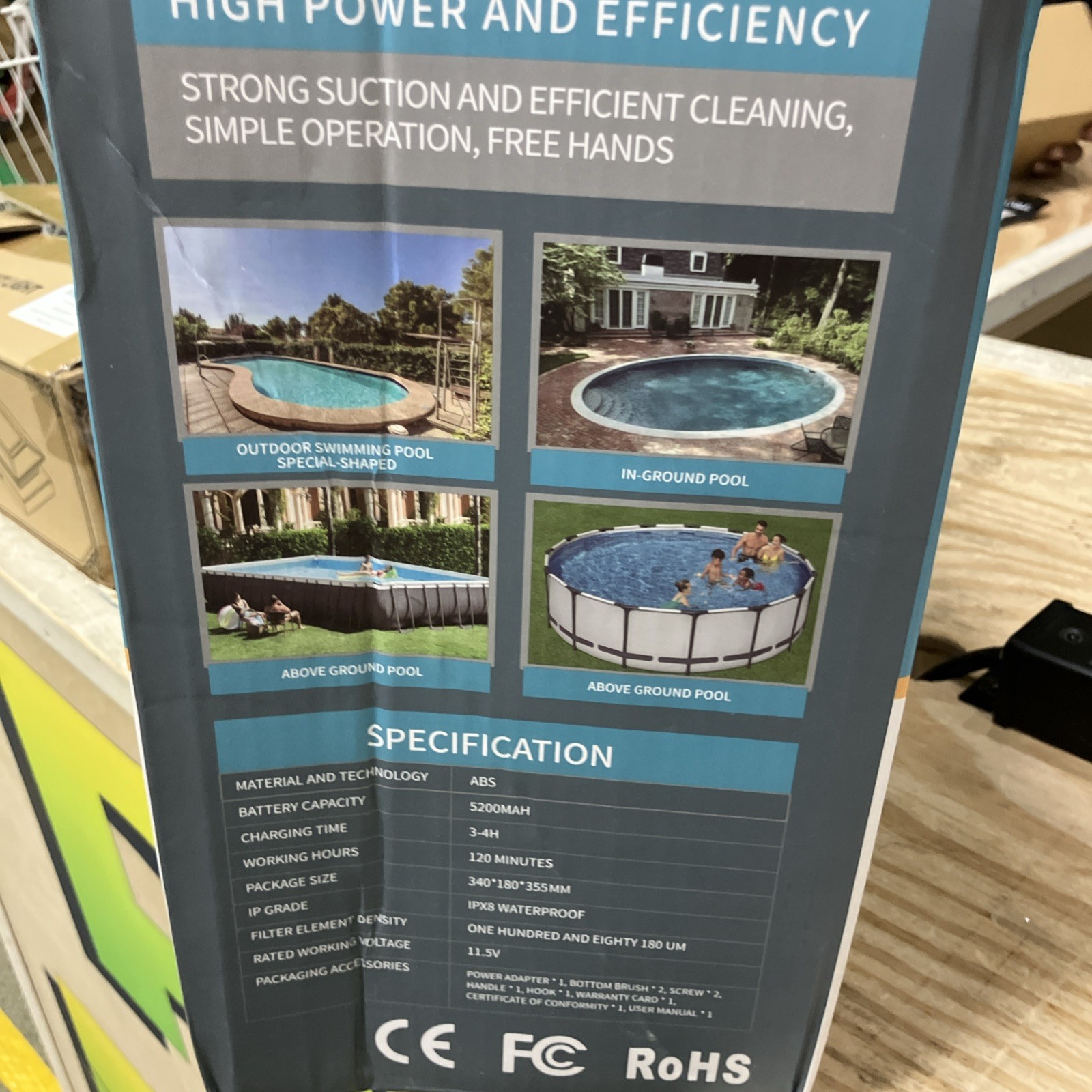 Powerful Cordless Robotic Automatic Pool Vacuum Cleaner for Above Ground Pools