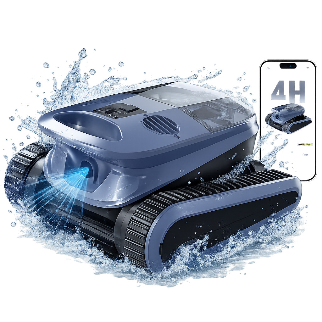2026 Seauto Cordless Robotic Pool Cleaner 10400mAh 4H Wall & Waterline Climbing