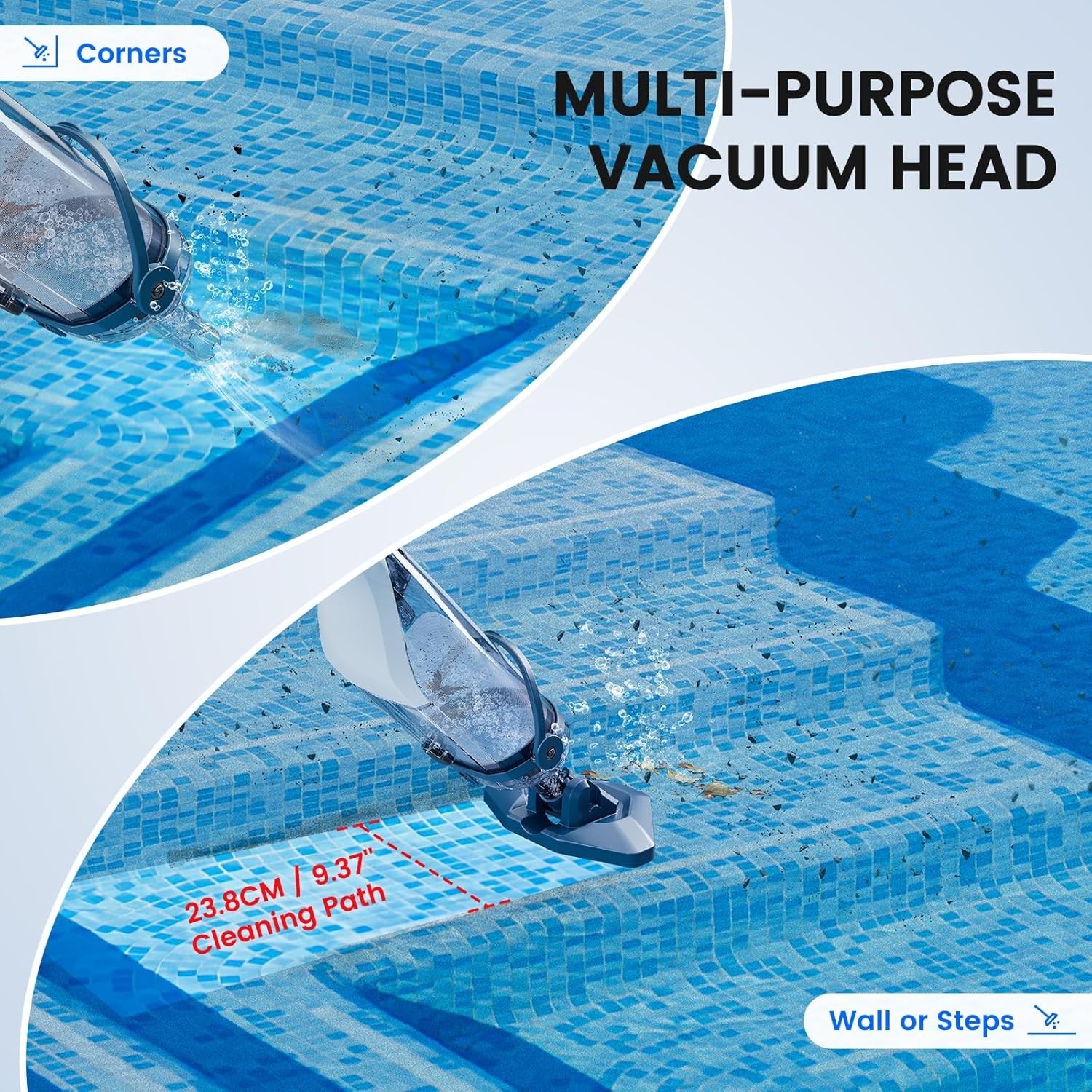 Lightweight Cordless Pool Vacuum with 5 Reusable Filter Bags for Easy Cleaning