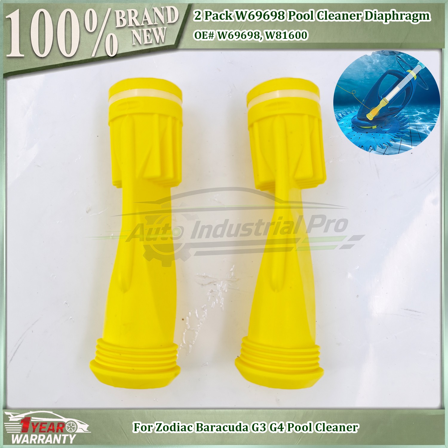 NEW 2PCS W69698 Pool Cleaner Diaphragm For Zodiac Baracuda G3 G4 Alpha 2 Alpha 3