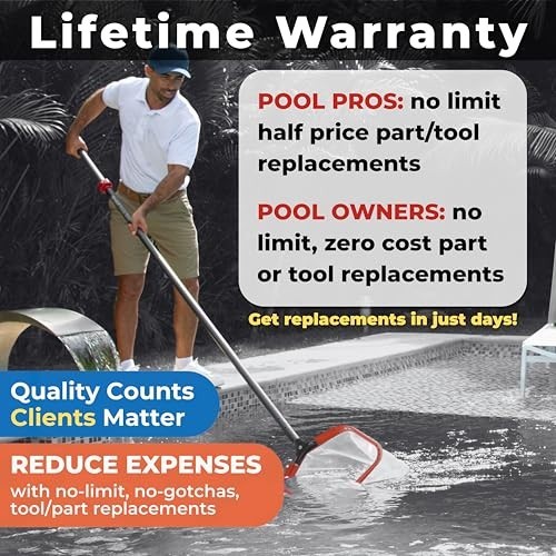Fine Mesh Pool Silt Net 17.5 Inch 250 Micron Smooth Glide Swimming Skimmer