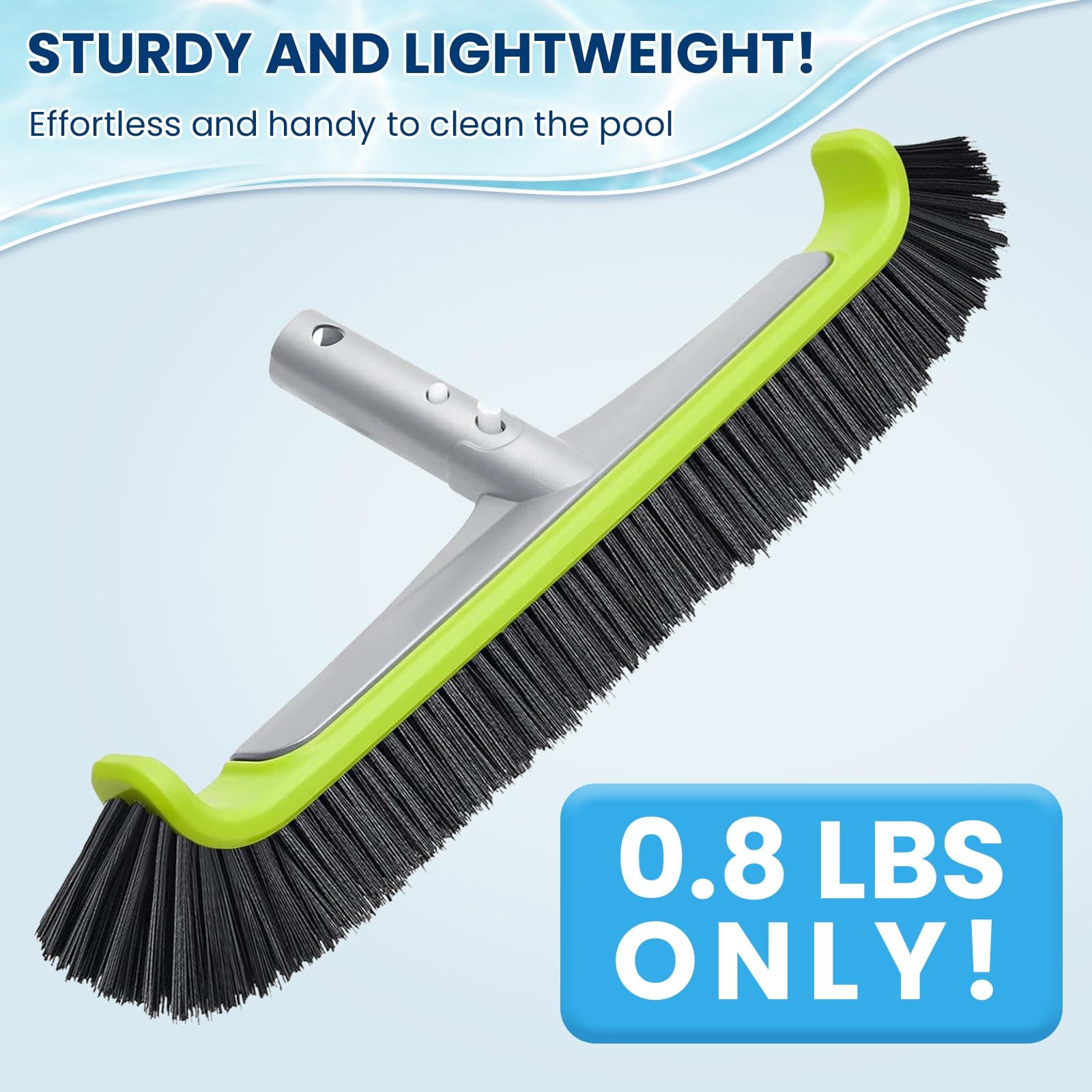 17.5″ Pool Brush Head for Cleaning Walls,Heavy Duty Inground/Above Ground Swi…