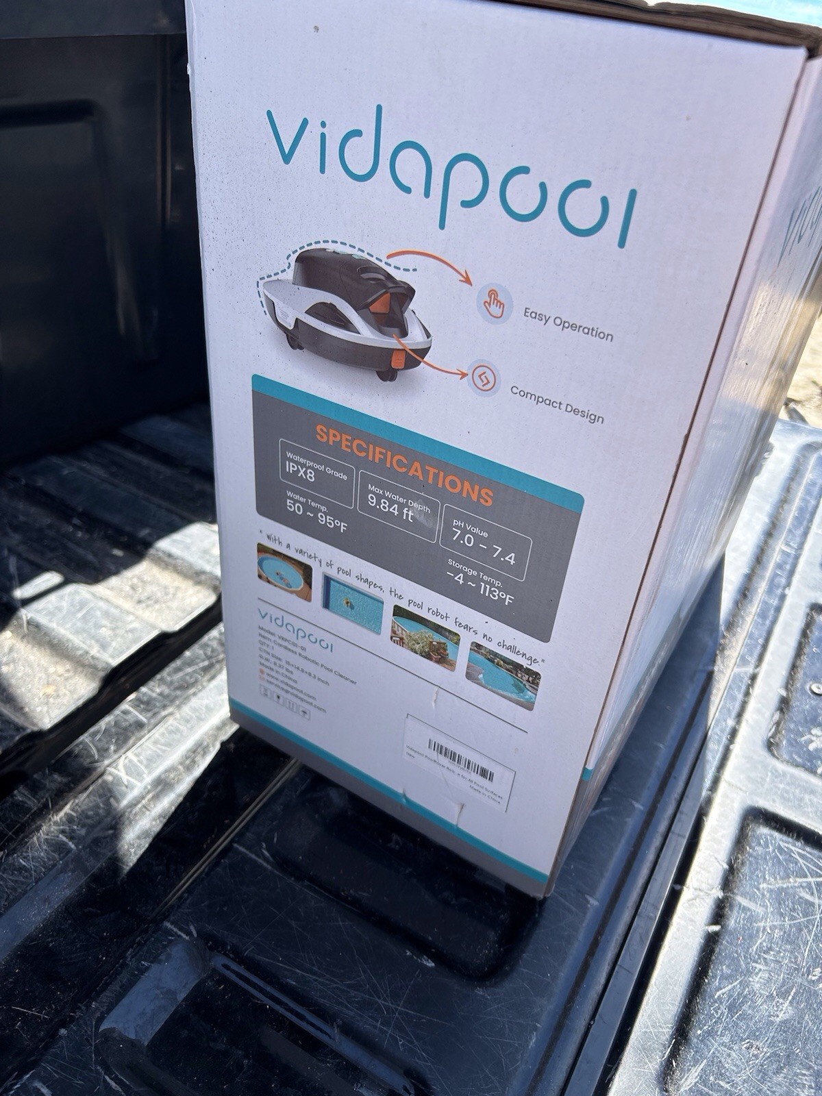 Vidapool Cordless Robotic Pool Cleaner VRPC01-02, 90min Runtime, ETL