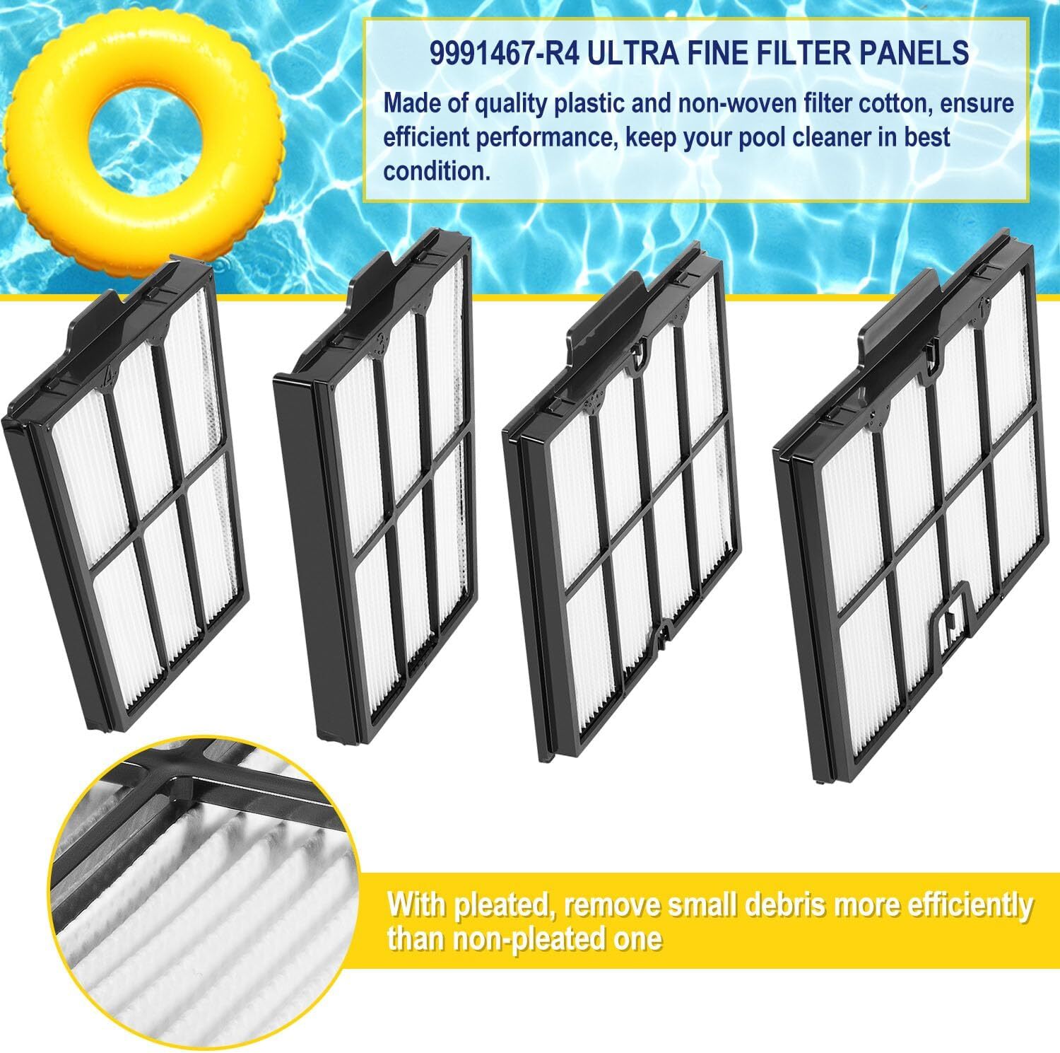 9991467-R4 Ultra Fine Filter Panels For Dolphin Active 20 30 40 60, E30 E50 E70