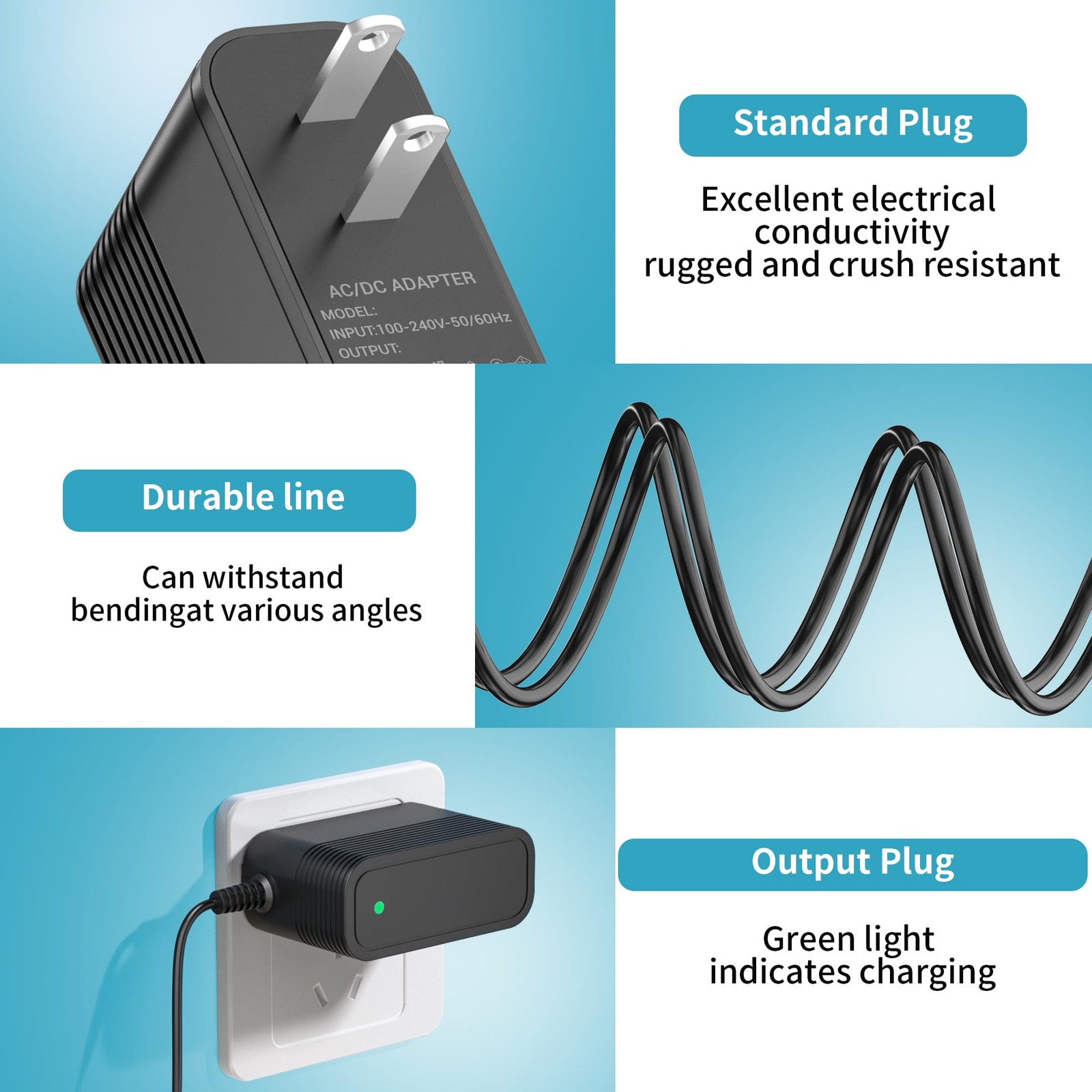 Robotic Pool Vacuum Charger, Compatible Power Cord for Cordless Cleaners
